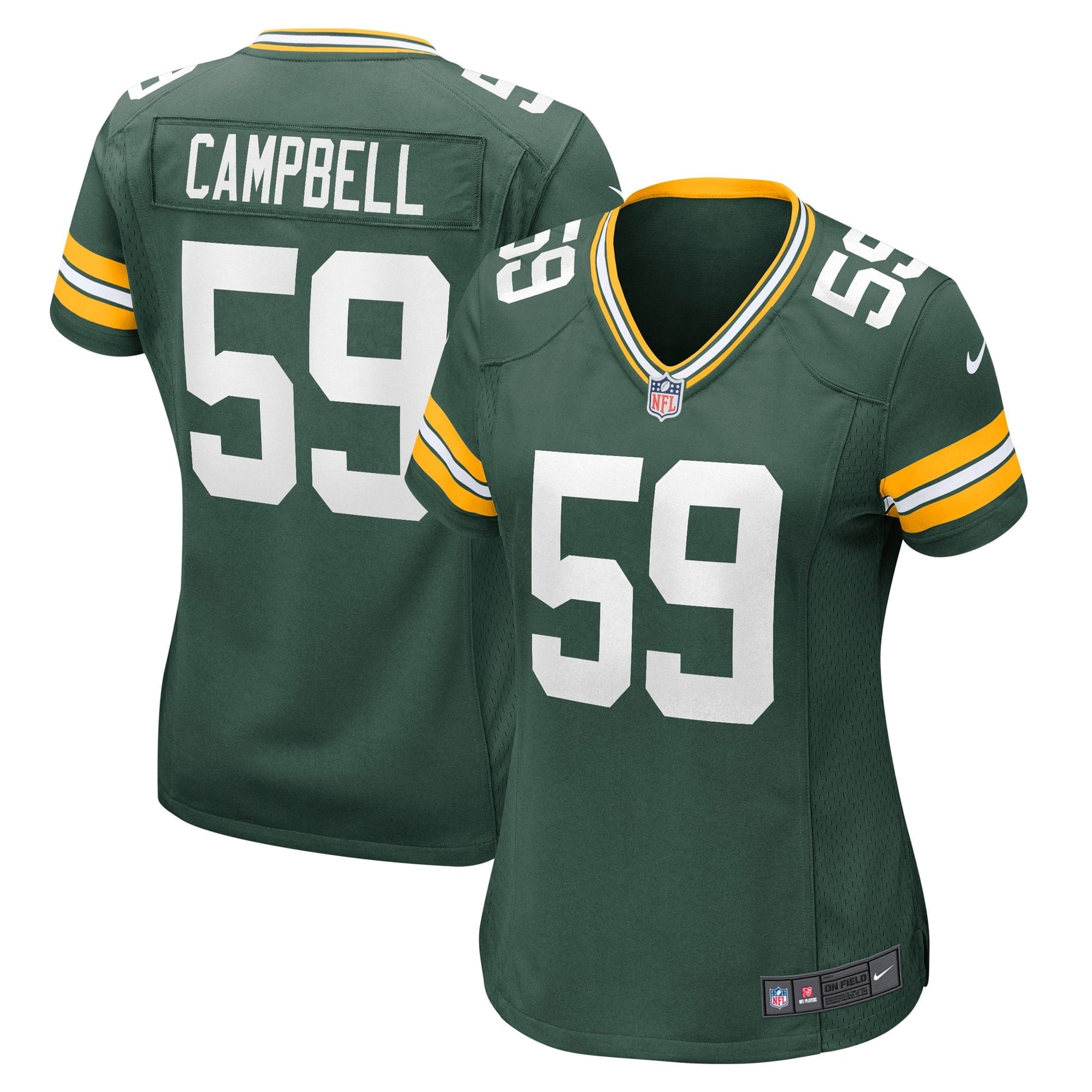 Women's Nike De'Vondre Campbell Green Green Bay Packers Game Jersey - PersonalJerseys