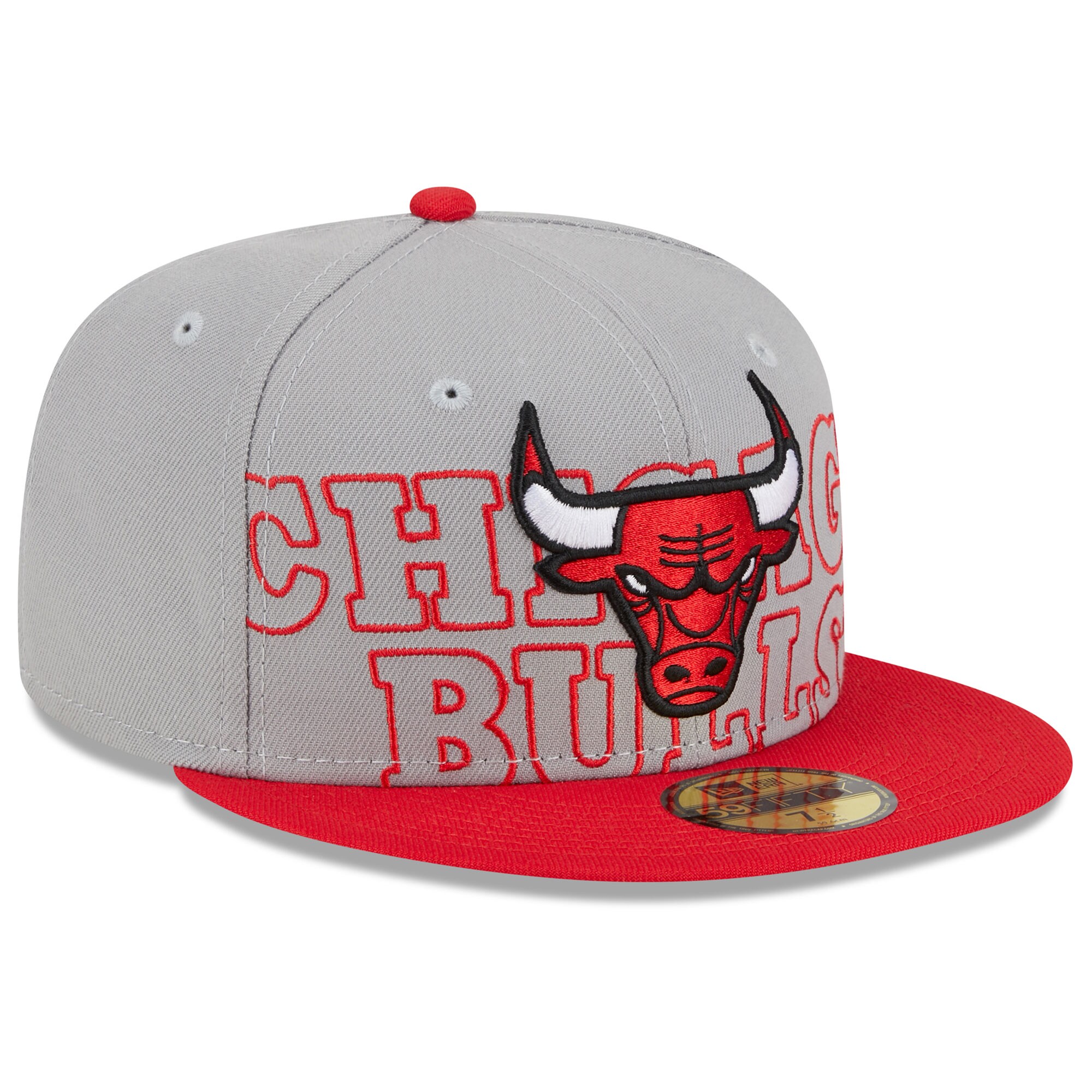 Chicago Bulls New Era 2023 NBA Draft Two-Tone 59FIFTY Fitted Hat - Gray/Red - PersonalJerseys