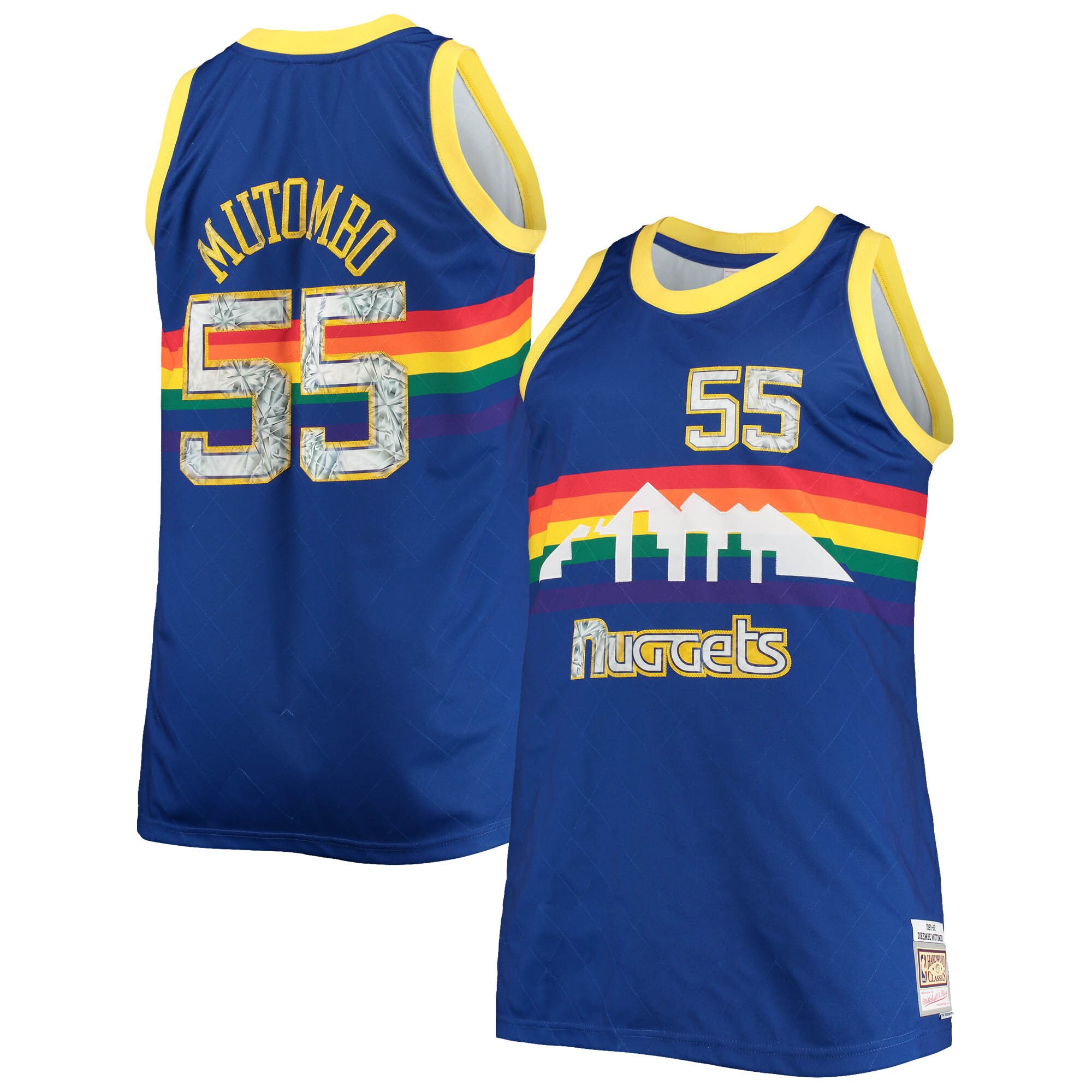 Dikembe Mutombo Denver Nuggets Mitchell &Ness Big &Tall 1991-92 NBA 75th Anniversary Diamond Swingman Jersey - Blue - PersonalJerseys