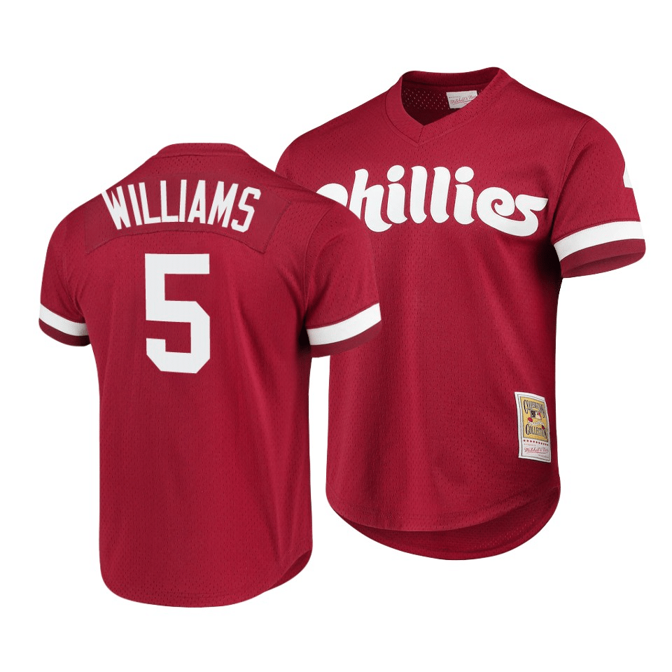 Men's Philadelphia Phillies Nick Williams #5 Cooperstown Collection Mesh Batting Practice Jersey Scarlet - Friend Lounge Store - Shop for All Things Jerseys Sports - PersonalJerseys