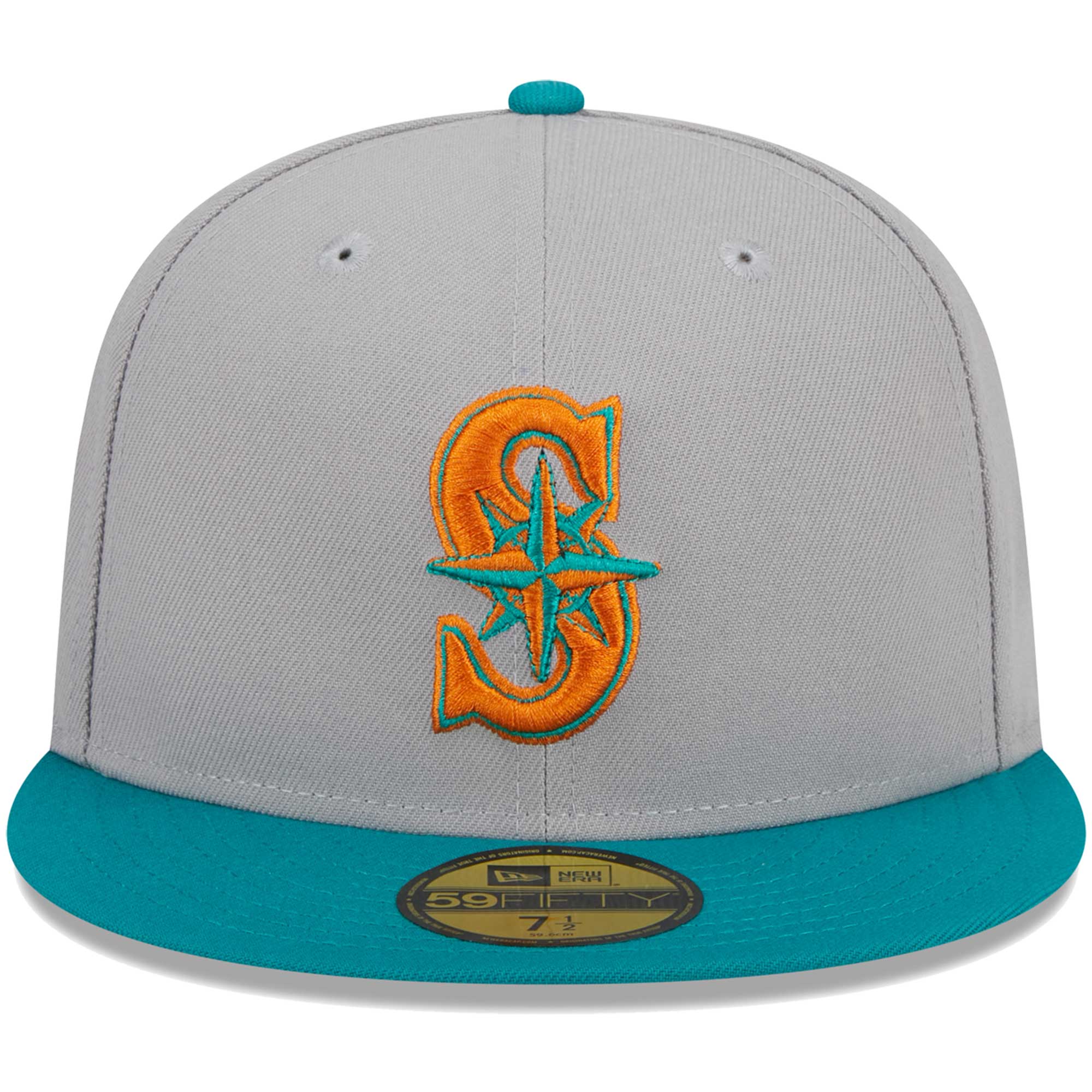 Seattle Mariners New Era  59FIFTY Fitted Hat - Gray/Teal - PersonalJerseys