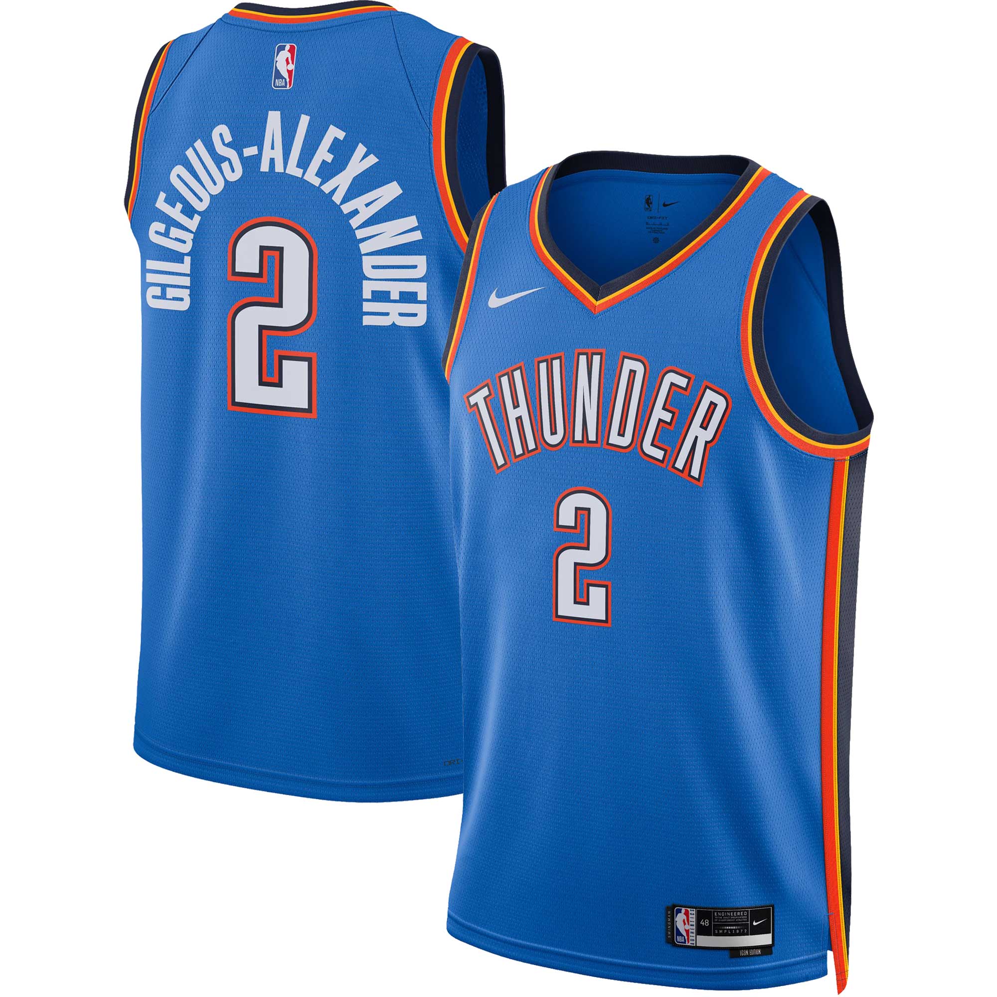 Shai Gilgeous-Alexander Oklahoma City Thunder Nike Unisex Swingman Jersey - Association Edition - Blue - PersonalJerseys