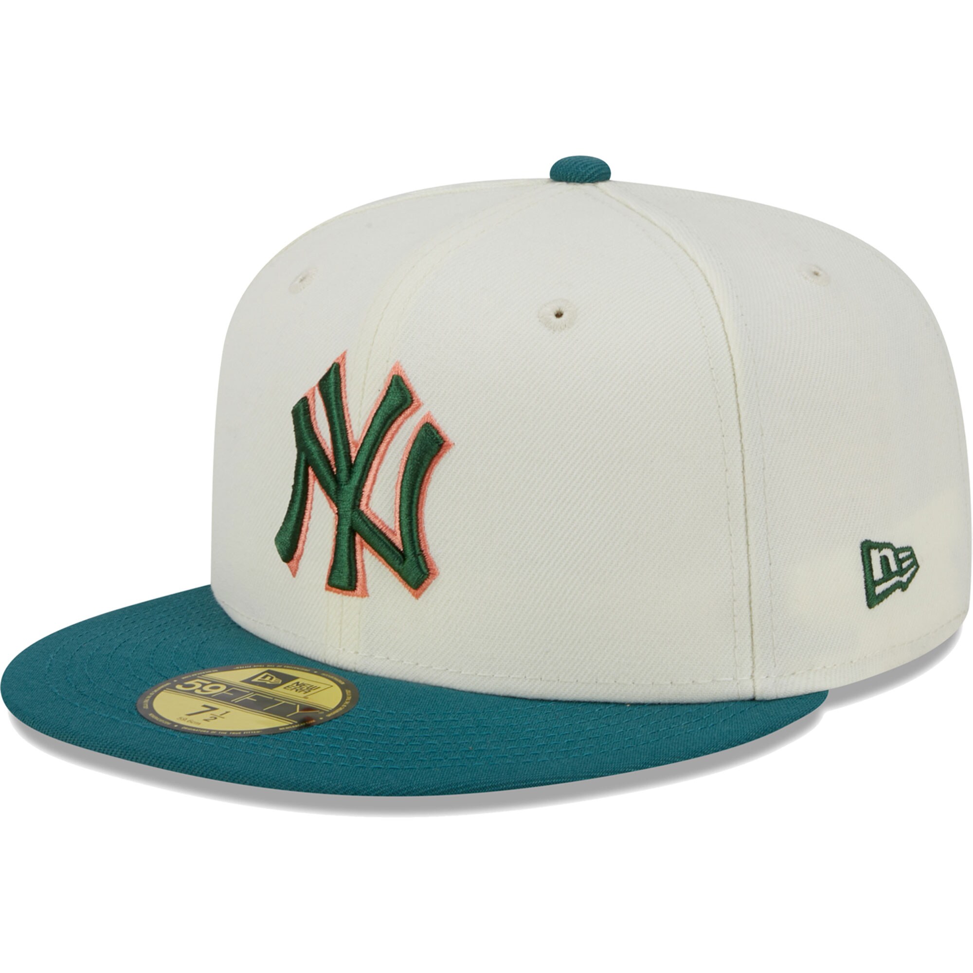 New York Yankees New Era Chrome Evergreen 59FIFTY Fitted Hat - Cream - PersonalJerseys