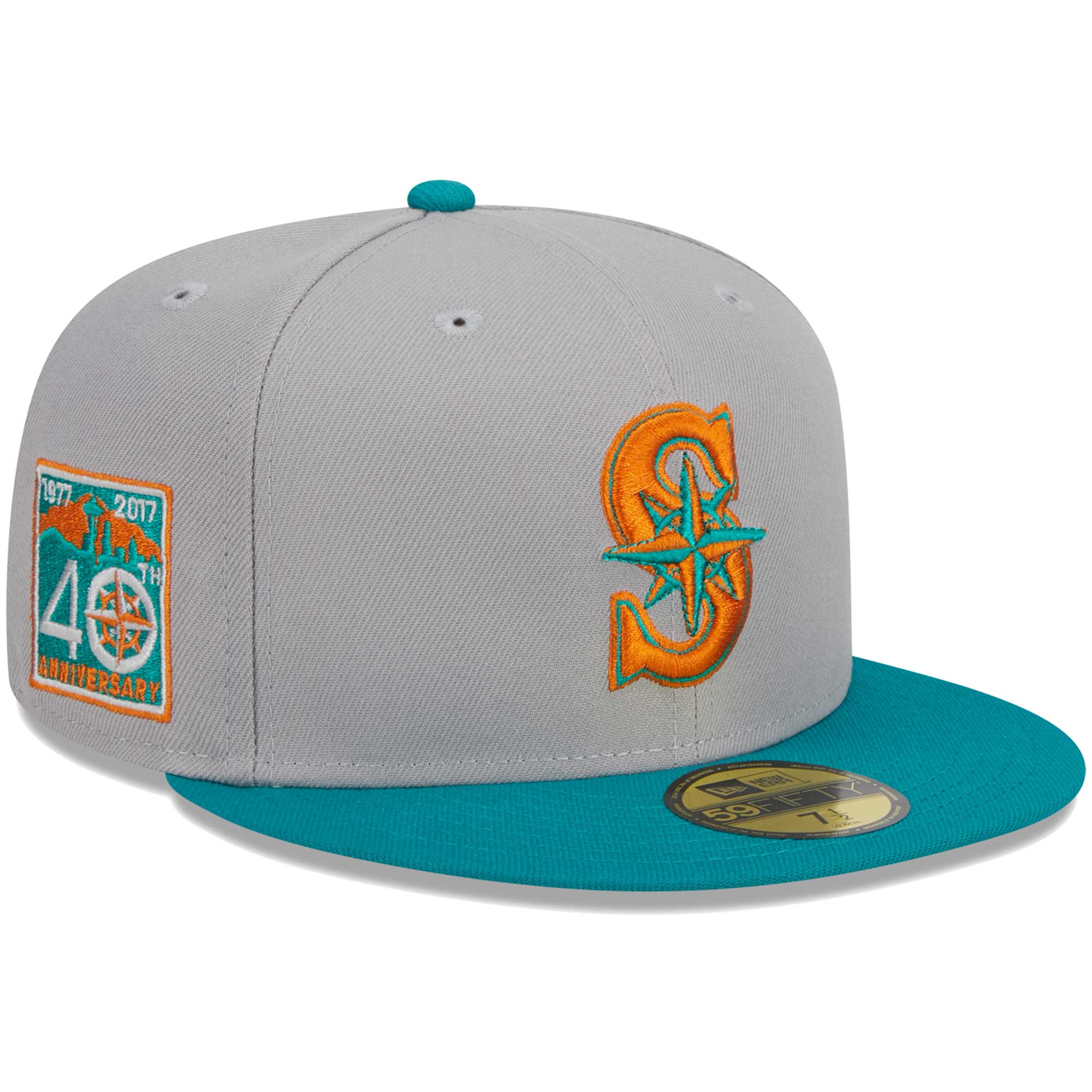 Seattle Mariners New Era  59FIFTY Fitted Hat - Gray/Teal - PersonalJerseys