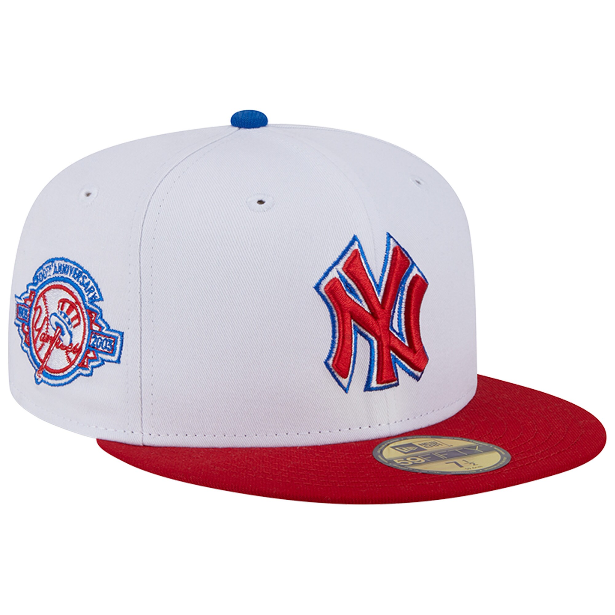 New York Yankees New Era Undervisor 59FIFTY Fitted Hat - White/Red - PersonalJerseys