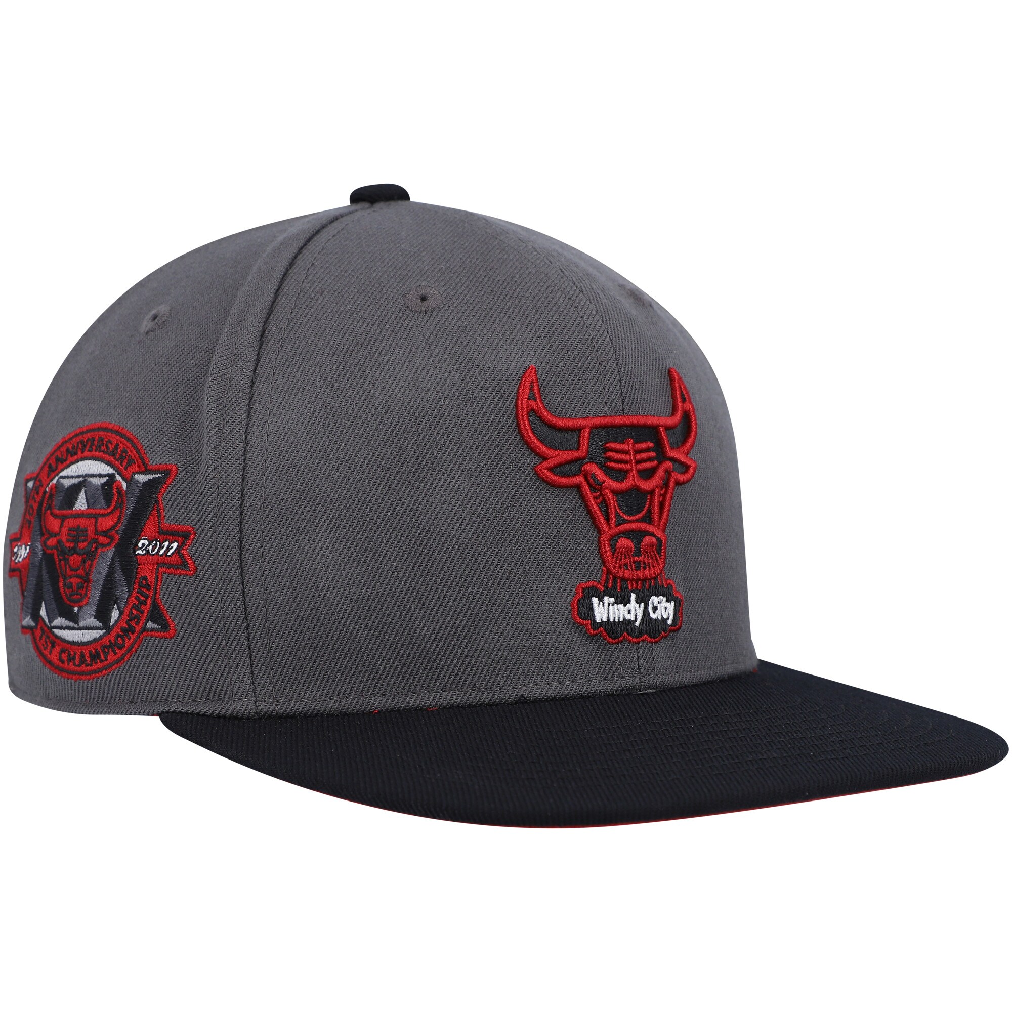 Chicago Bulls Mitchell &Ness Hardwood Classics Born &Bred Fitted Hat - Gray - PersonalJerseys