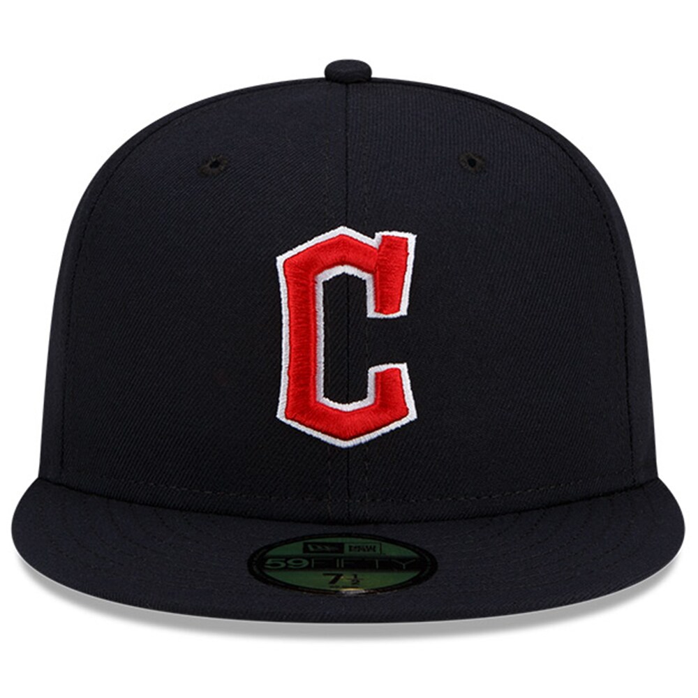 Cleveland Guardians New Era Road Authentic Collection On-Field 59FIFTY Fitted Hat - Navy - PersonalJerseys
