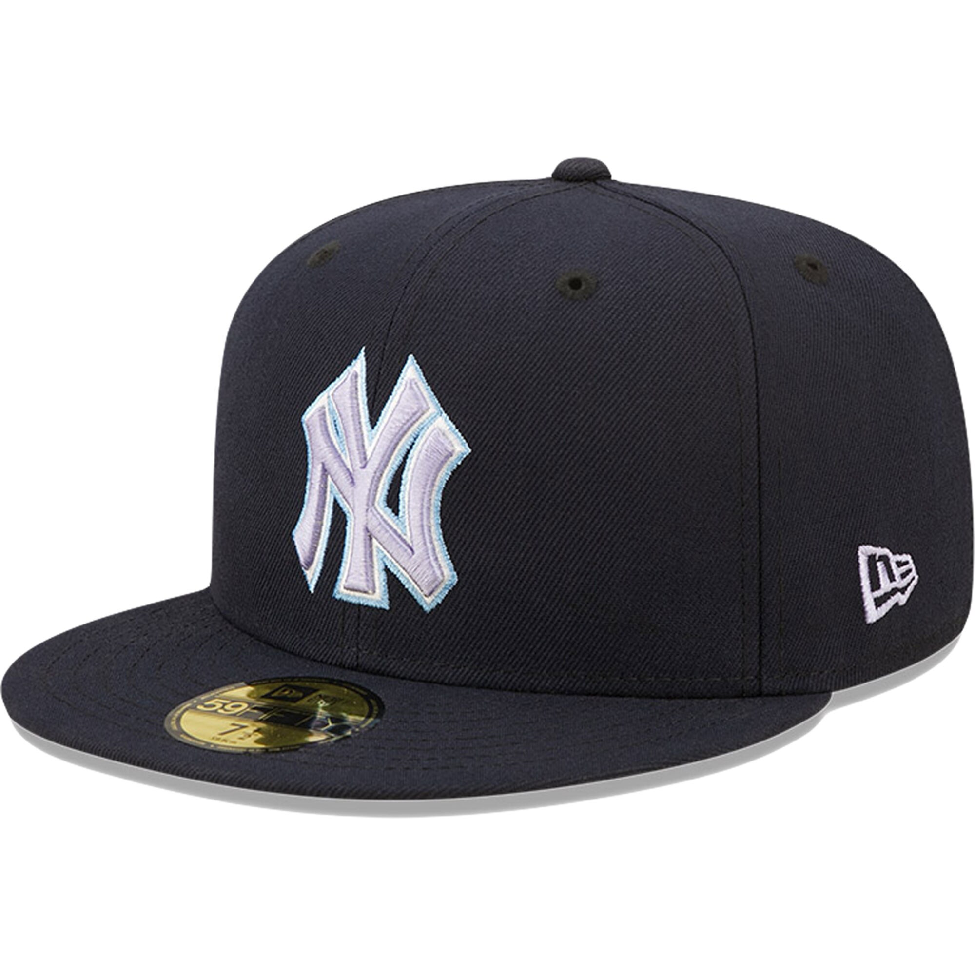 New York Yankees New Era 100th Anniversary Lavender Undervisor 59FIFTY Fitted Hat - Navy - PersonalJerseys