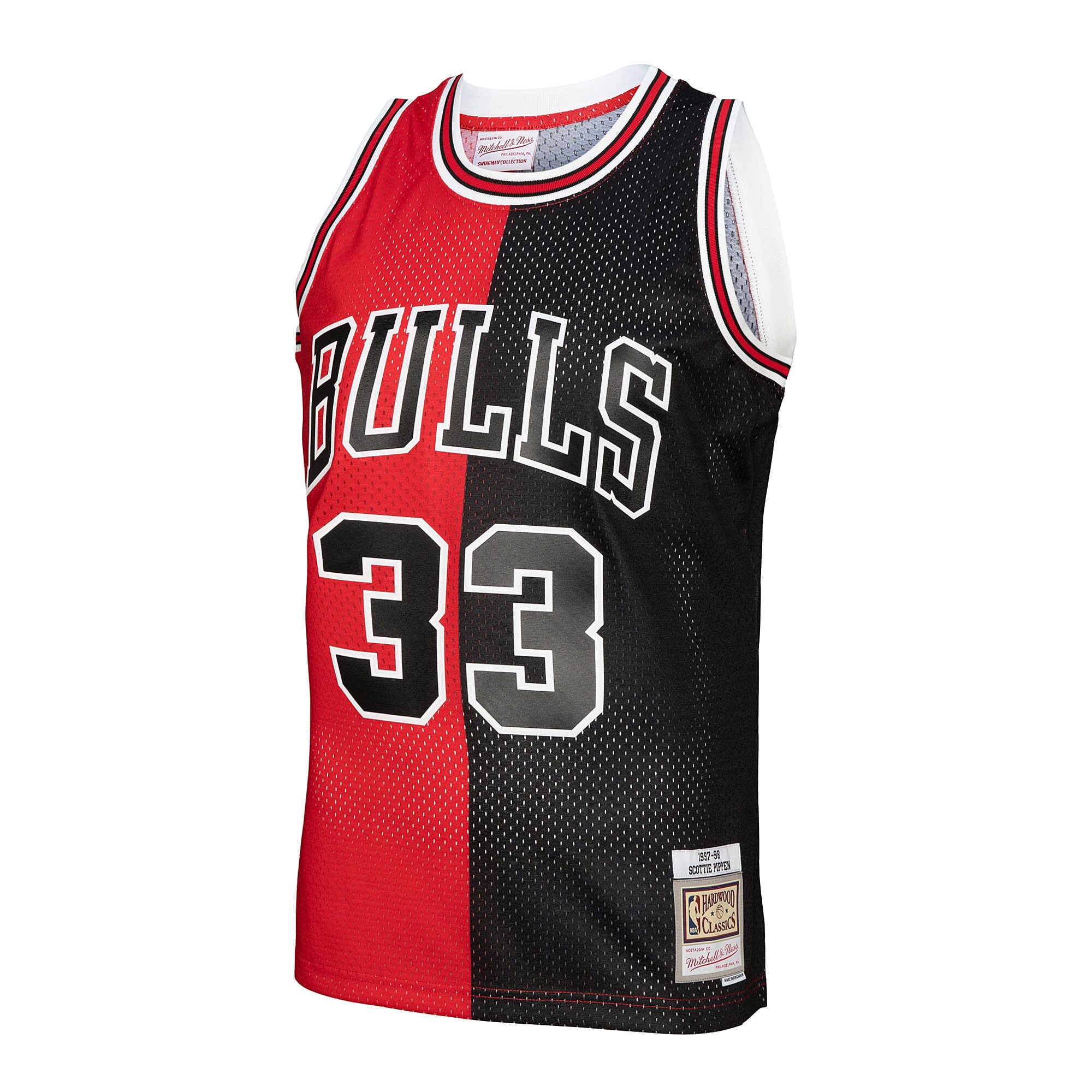 Scottie Pippen Chicago Bulls Mitchell &Ness Hardwood Classics 1997/98 Split Swingman Jersey - Red/Black - PersonalJerseys