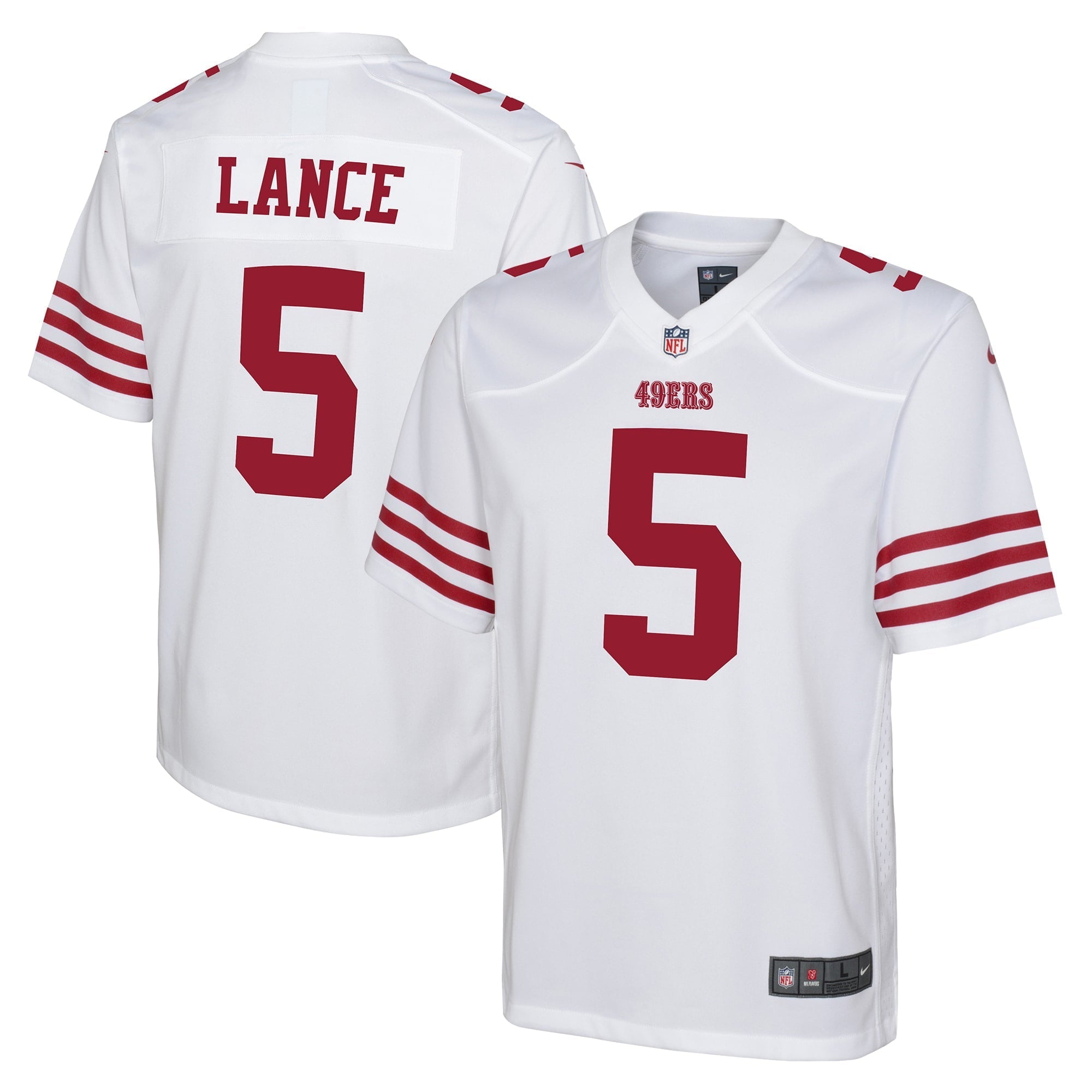 Youth Nike Trey Lance White San Francisco 49ers Game Jersey - PersonalJerseys