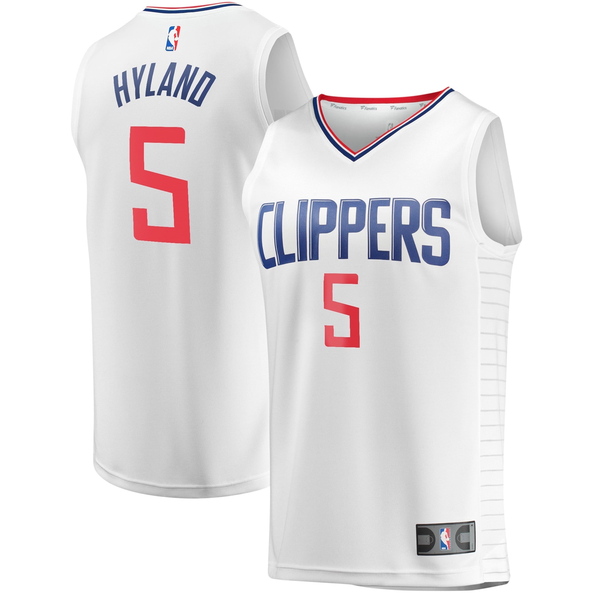 Youth Fanatics Branded Bones Hyland White LA Clippers Fast Break Player Jersey - Association Edition - PersonalJerseys