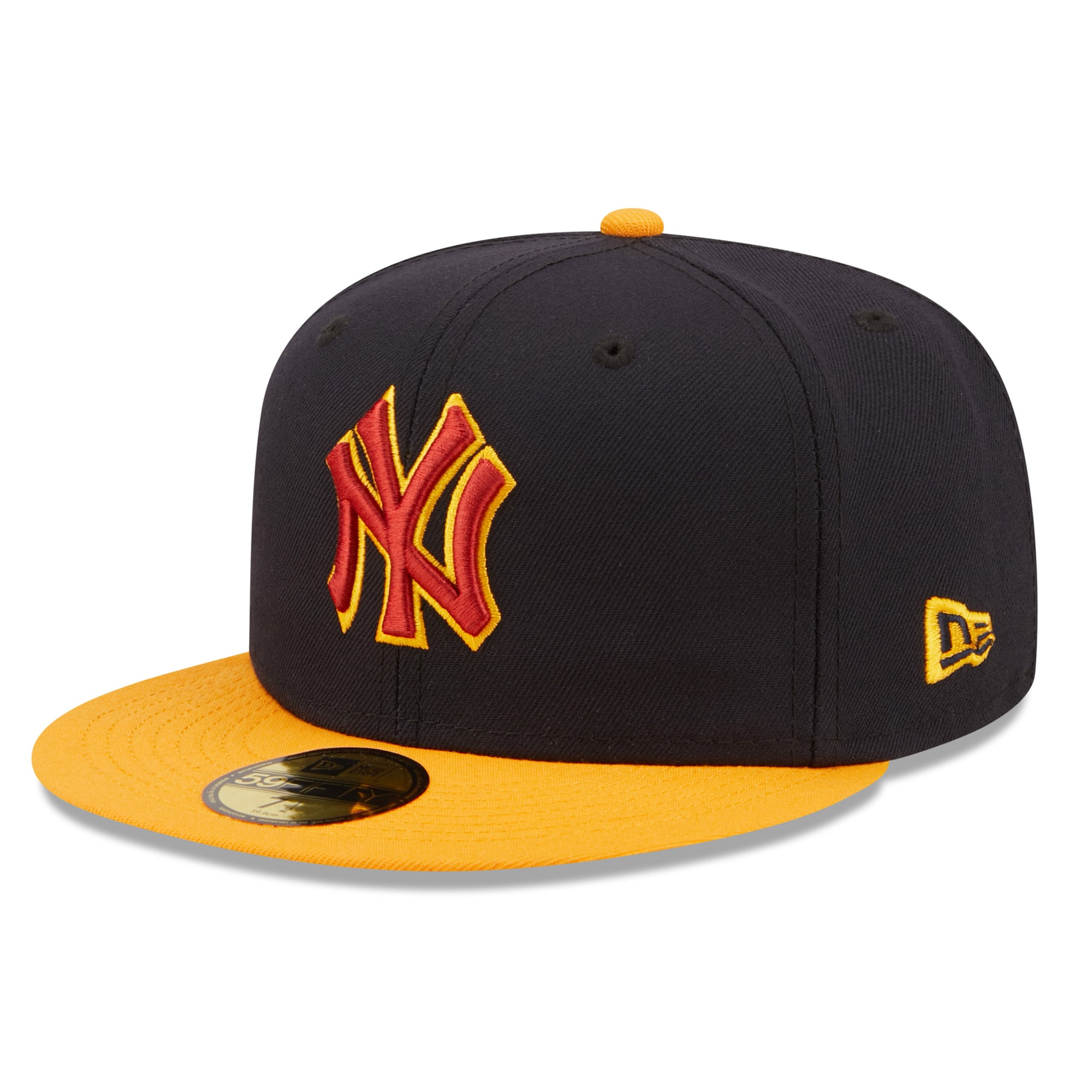 New York Yankees New Era Primary Logo 59FIFTY Fitted Hat - Navy/Gold - PersonalJerseys