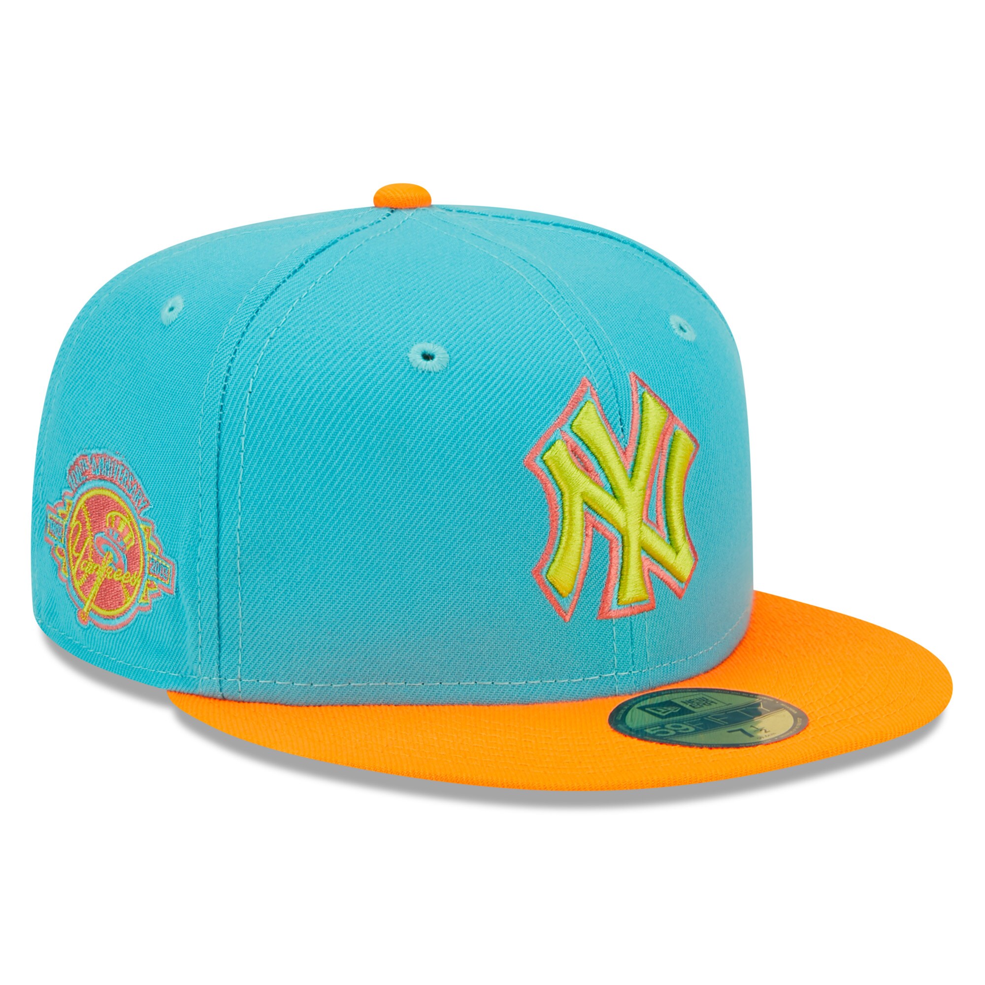 New York Yankees New Era Vice Highlighter 59FIFTY Fitted Hat - Blue/Orange - PersonalJerseys