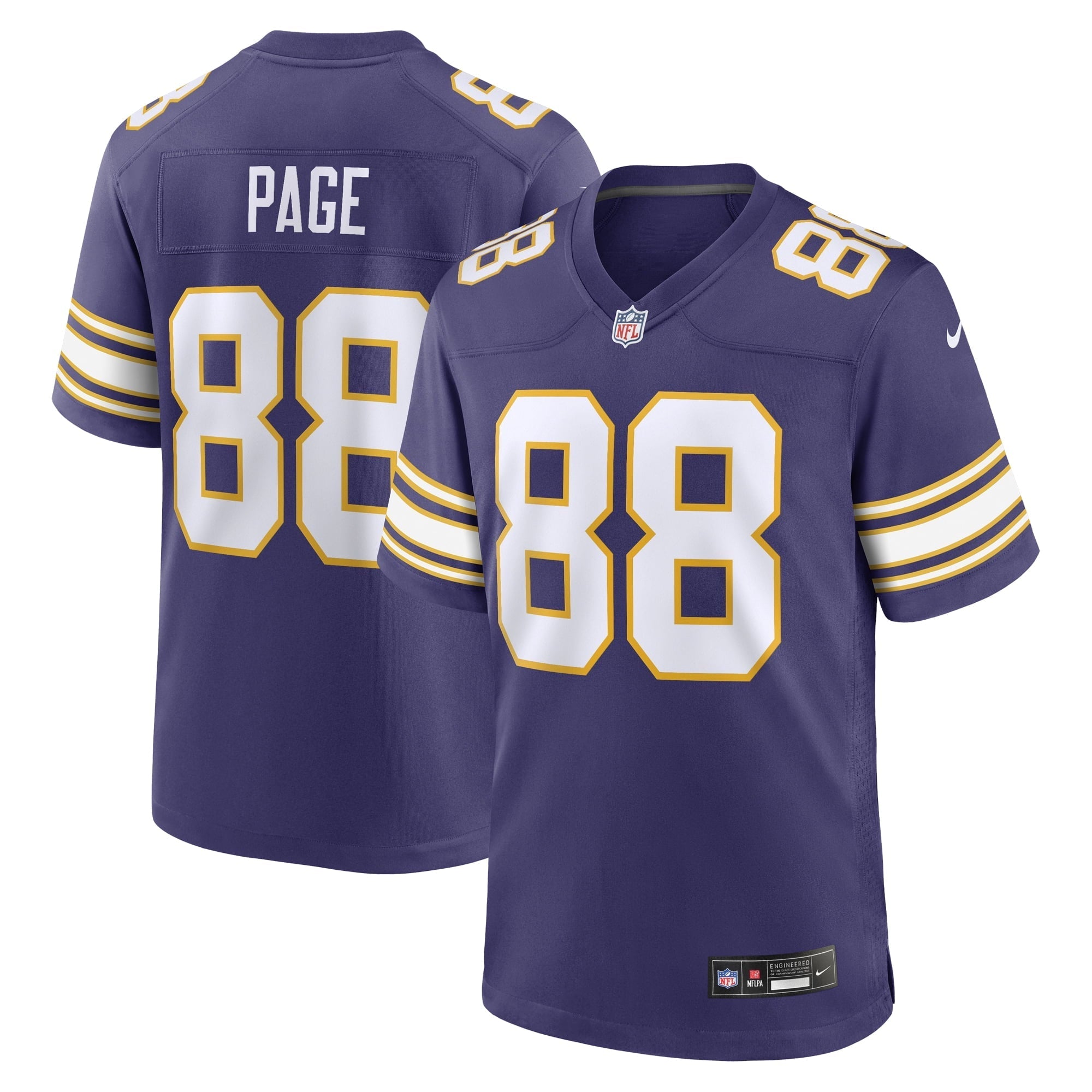 Men's Nike Alan Page Purple Minnesota Vikings Classic Retired Player Jersey - PersonalJerseys