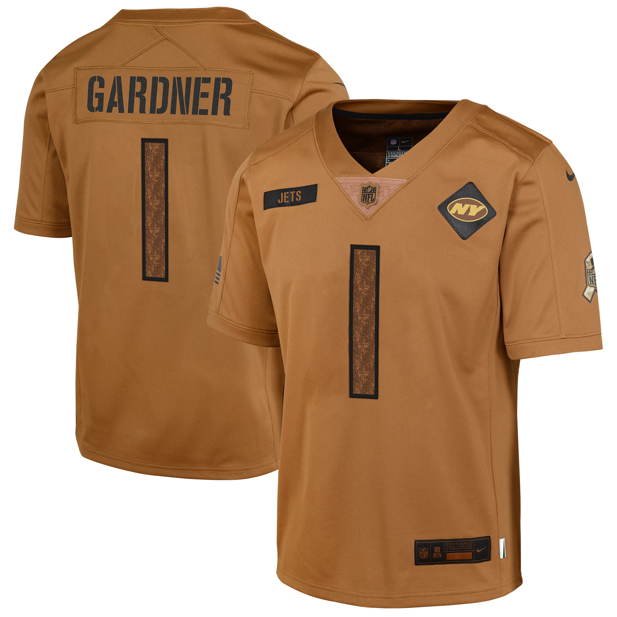 Ahmad Sauce Gardner New York Jets Nike Youth 2023 Salute To Service Limited Jersey - Brown - PersonalJerseys