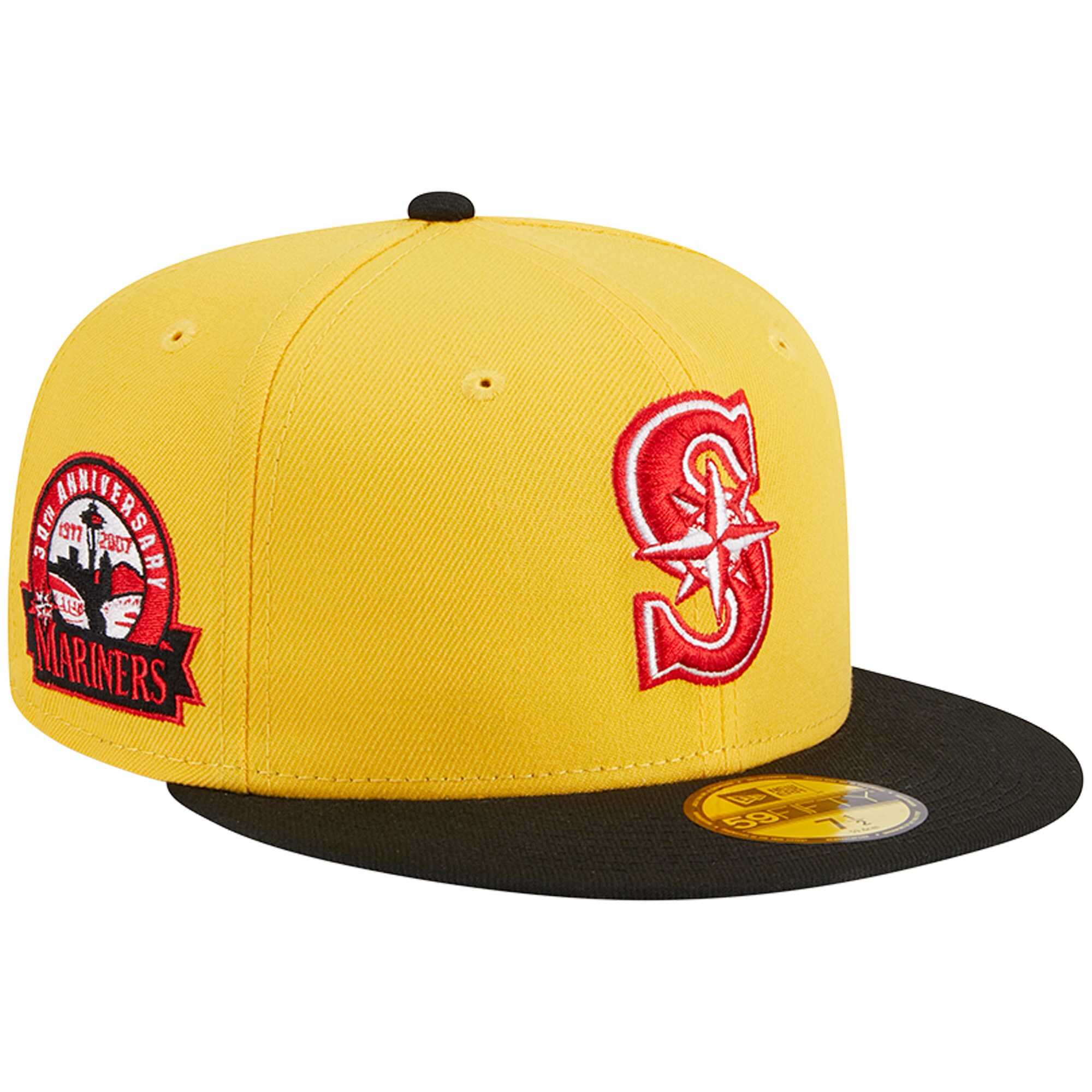 Seattle Mariners New Era Grilled 59FIFTY Fitted Hat - Yellow/Black - PersonalJerseys