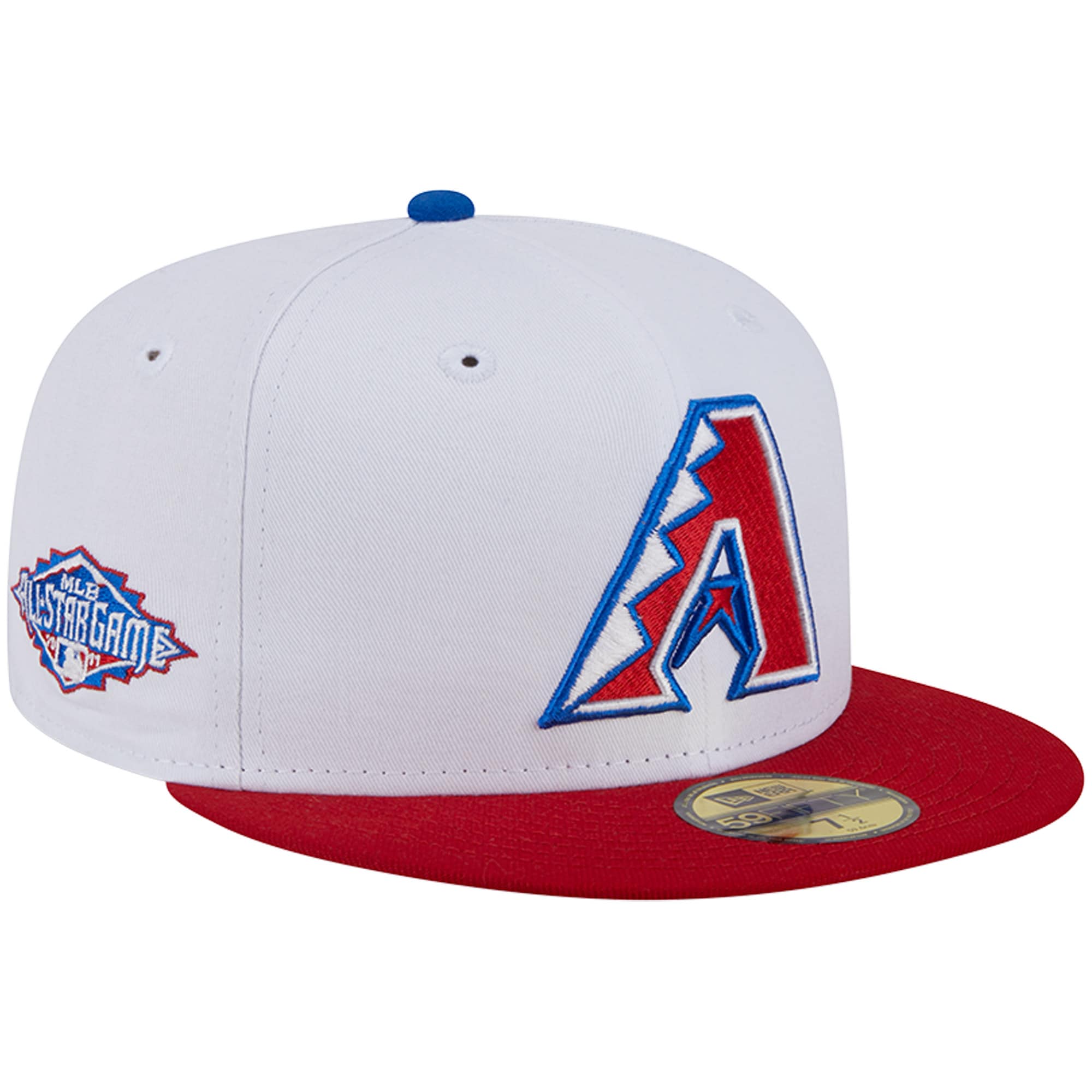 Arizona Diamondbacks New Era Undervisor 59FIFTY Fitted Hat - White/Red - PersonalJerseys