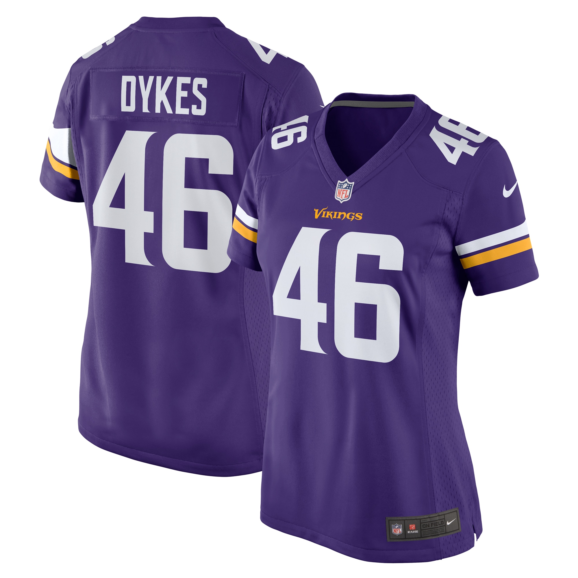 Aaron Dykes Minnesota Vikings Nike Women's Team Game Jersey - Purple - PersonalJerseys