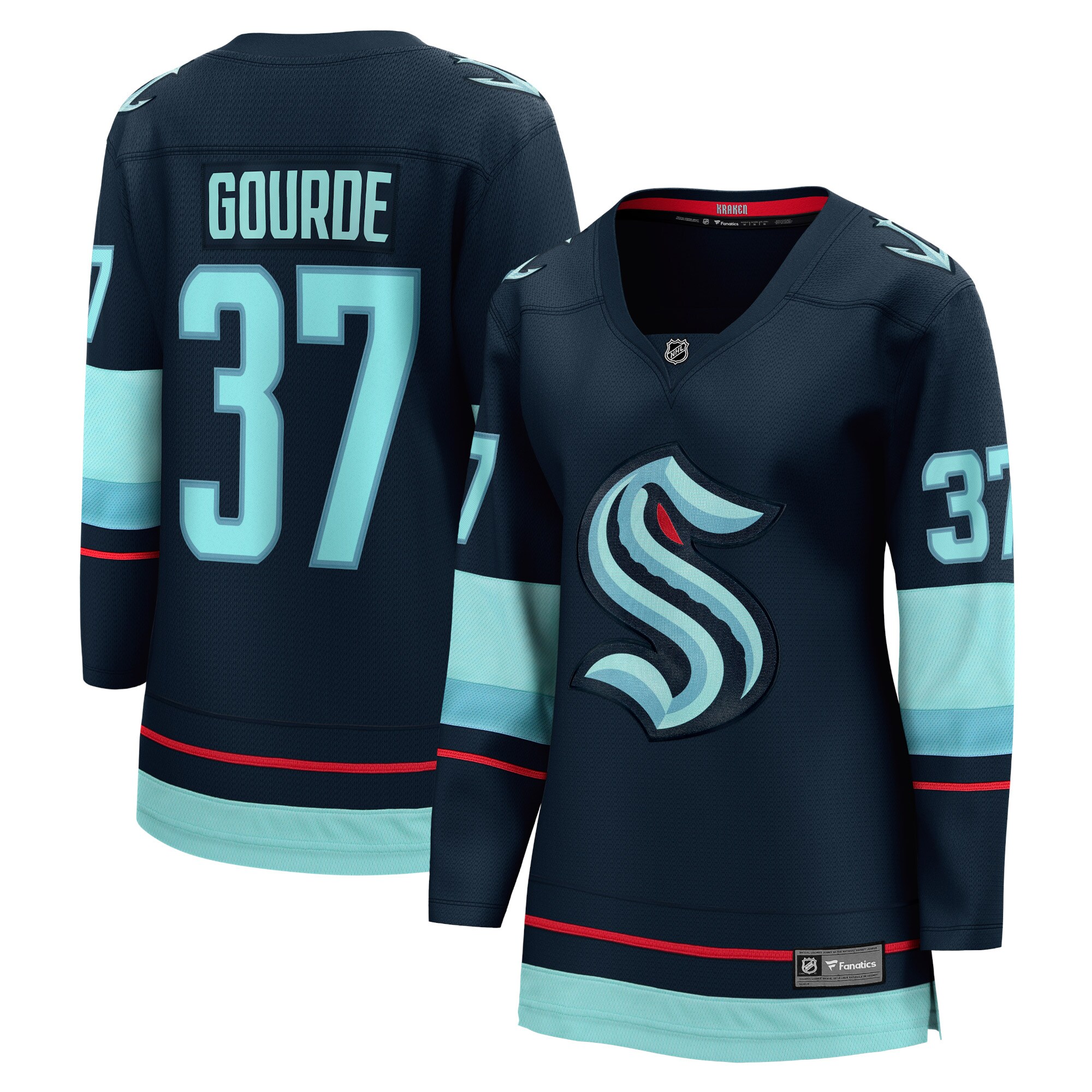 Yanni Gourde Seattle Kraken Fanatics Branded Women's Home Breakaway Player Jersey - Navy - PersonalJerseys