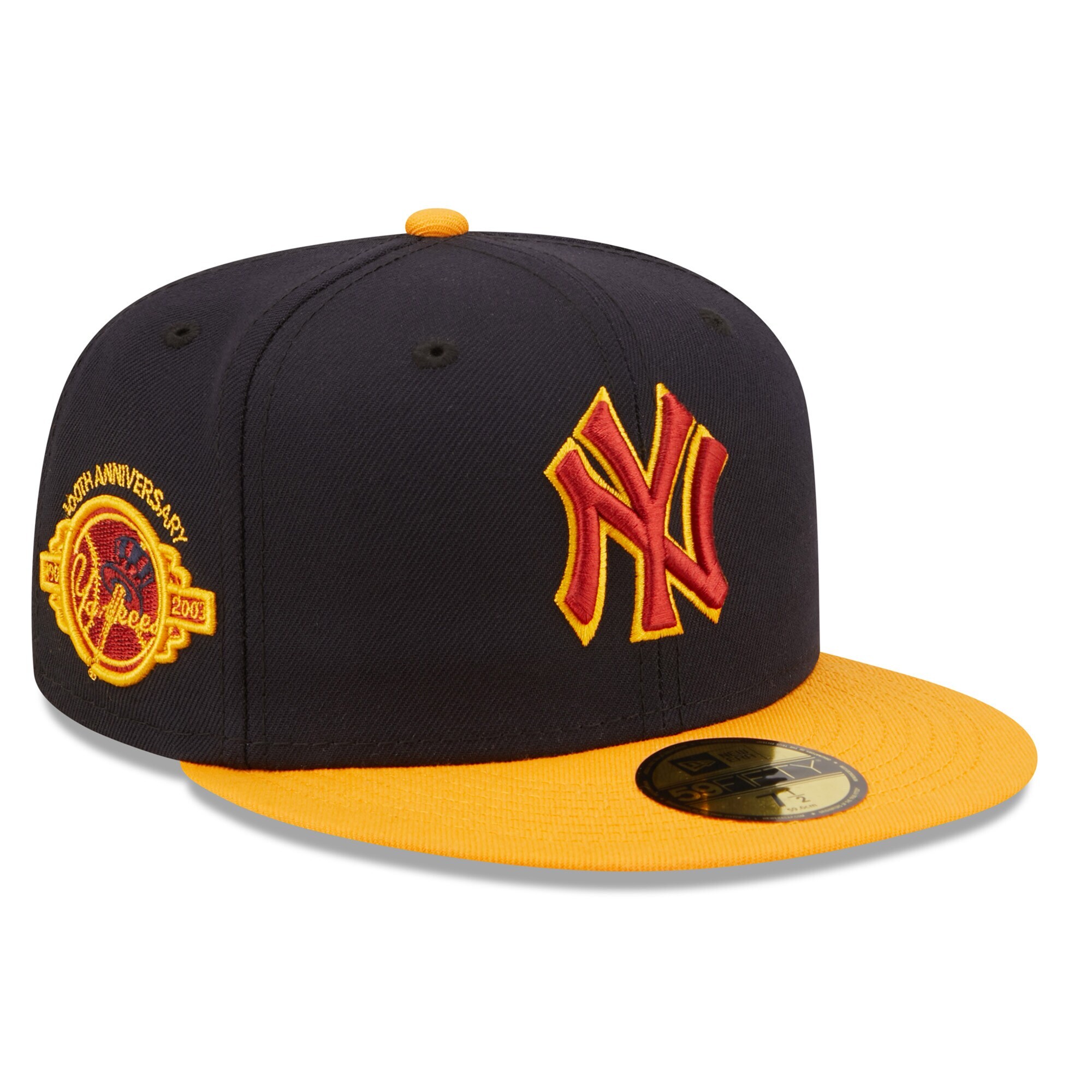 New York Yankees New Era Primary Logo 59FIFTY Fitted Hat - Navy/Gold - PersonalJerseys
