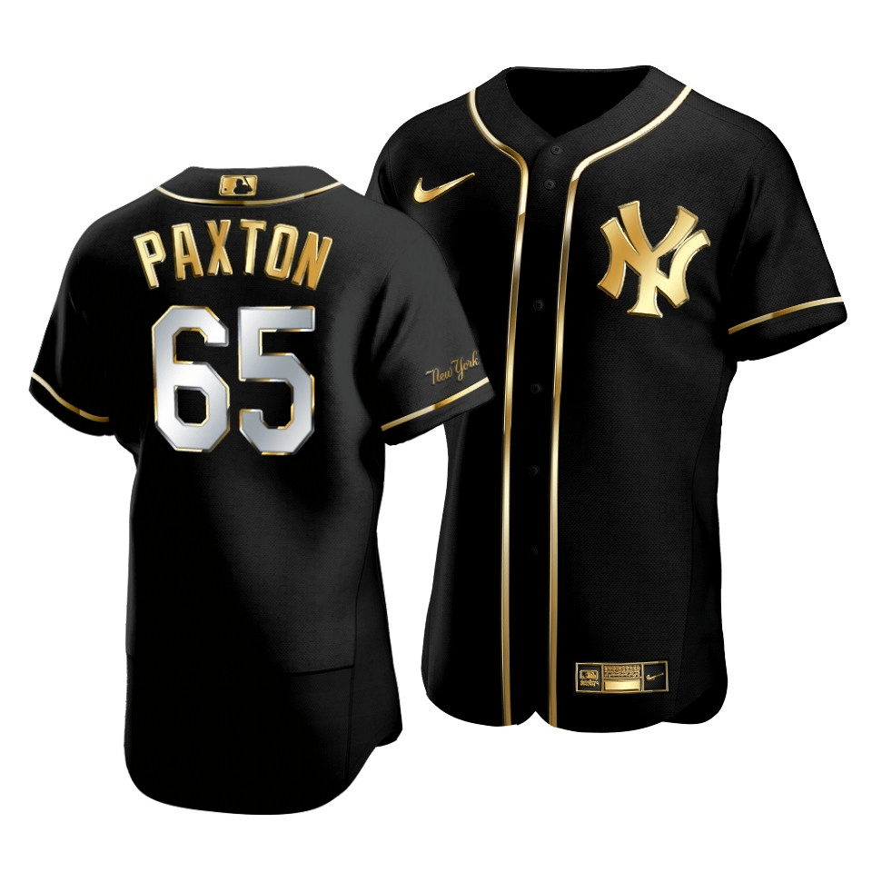 Men's New York Yankees James Paxton #65 Golden Edition Black Jersey - Friend Lounge Store - Shop for All Things Jerseys Sports - PersonalJerseys
