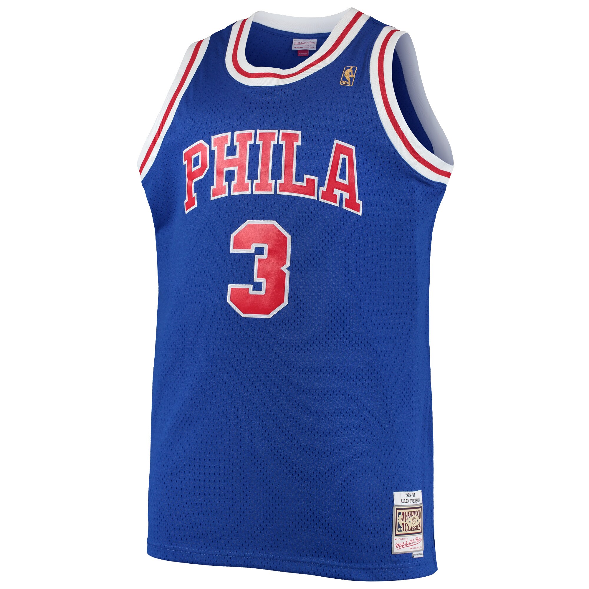 Allen Iverson Philadelphia 76ers Mitchell & Ness Big & Tall Hardwood Classics Swingman Jersey - Royal - PersonalJerseys