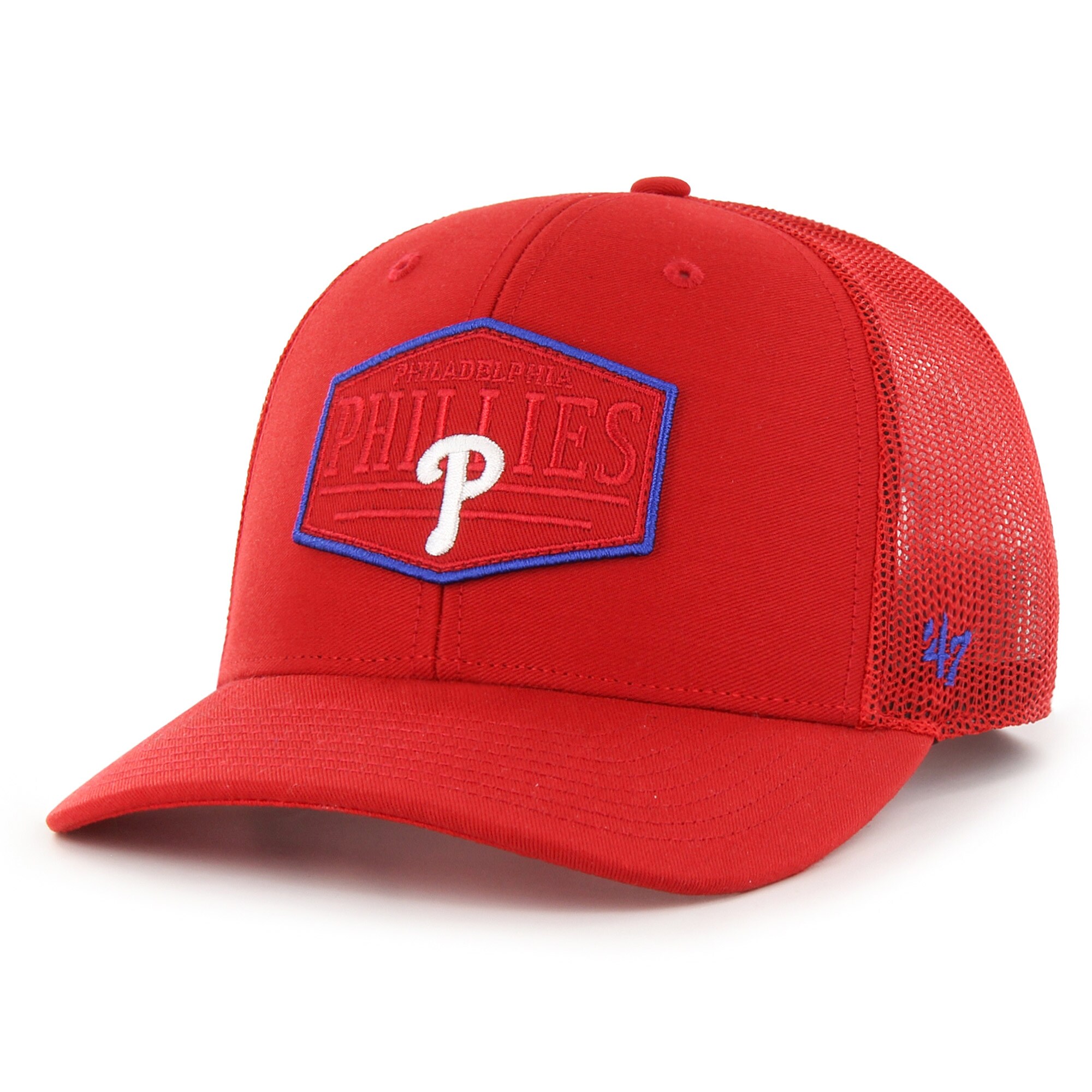 Philadelphia Phillies '47 Ridgeline Tonal Patch Trucker Adjustable Hat - Red - PersonalJerseys