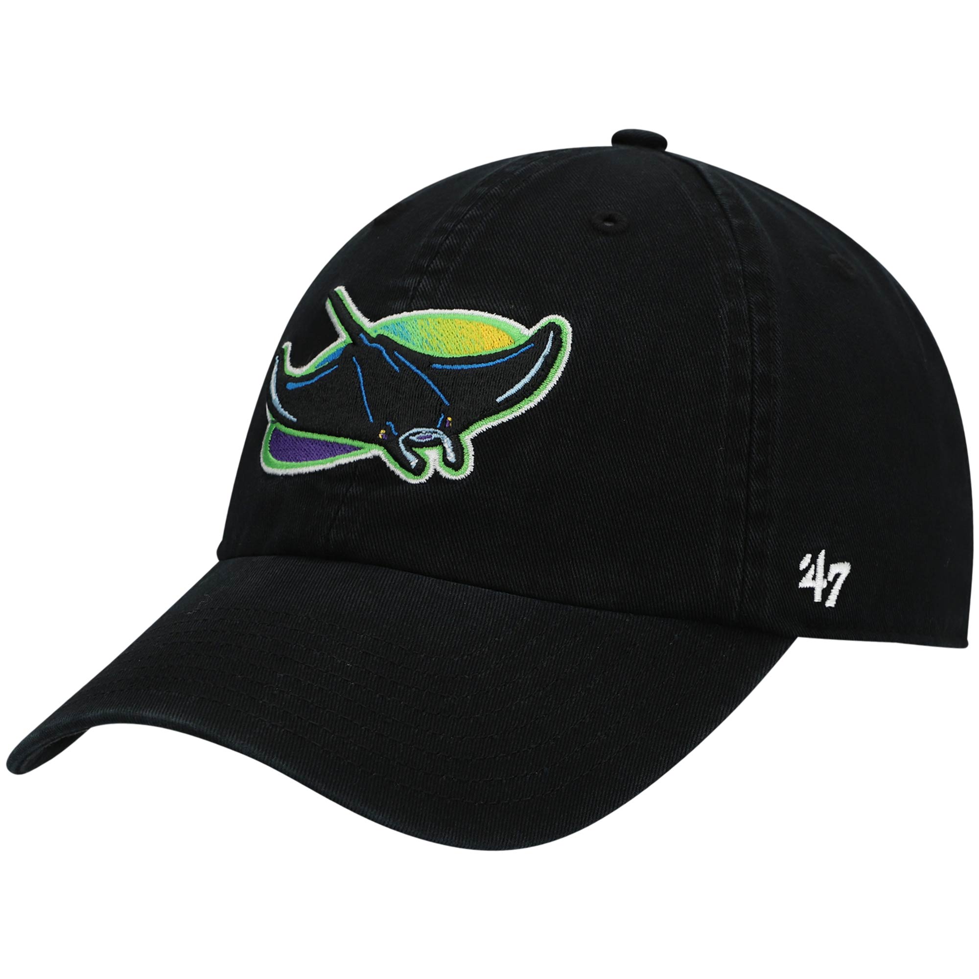 Tampa Bay Rays '47 2000 Logo Cooperstown Collection Clean Up Adjustable Hat - Black - PersonalJerseys