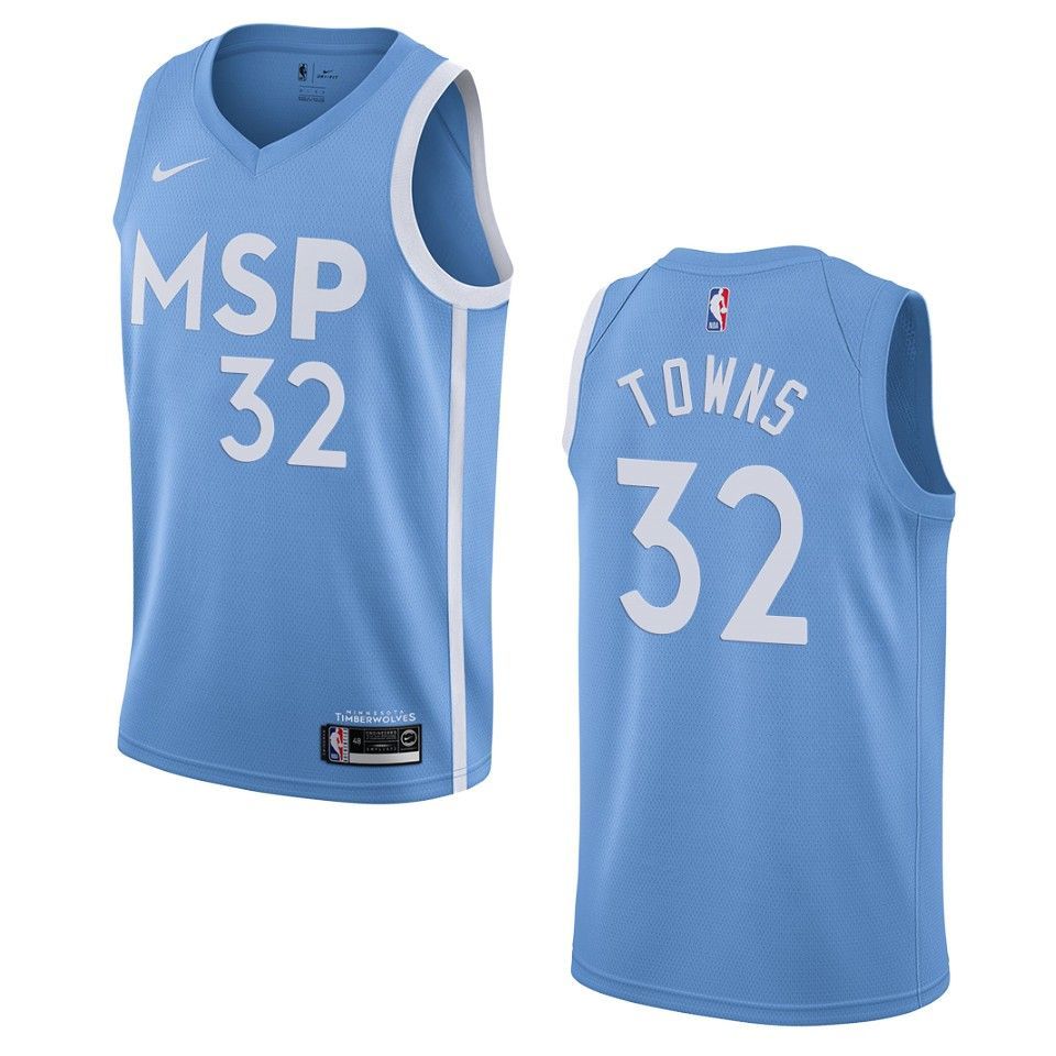 2019-20 Men's Minnesota Timberwolves #32 Karl-Anthony Towns City Edition Swingman Jersey - Blue - Friend Lounge Store - Shop for All Things Jerseys Sports - PersonalJerseys