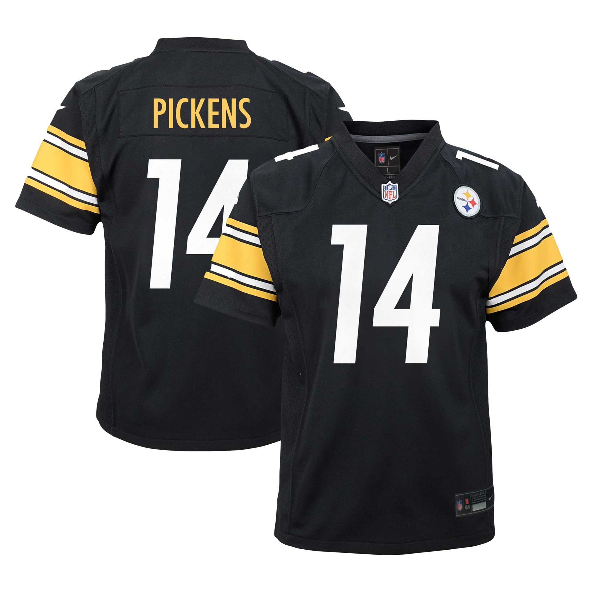 Youth Nike George Pickens Black Pittsburgh Steelers Game Jersey - PersonalJerseys