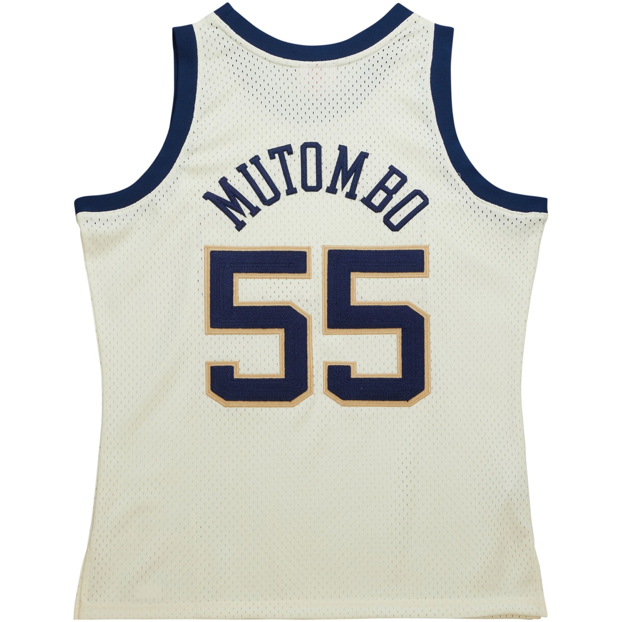 Dikembe Mutombo Denver Nuggets Mitchell &Ness Chainstitch Swingman Jersey - Cream - PersonalJerseys