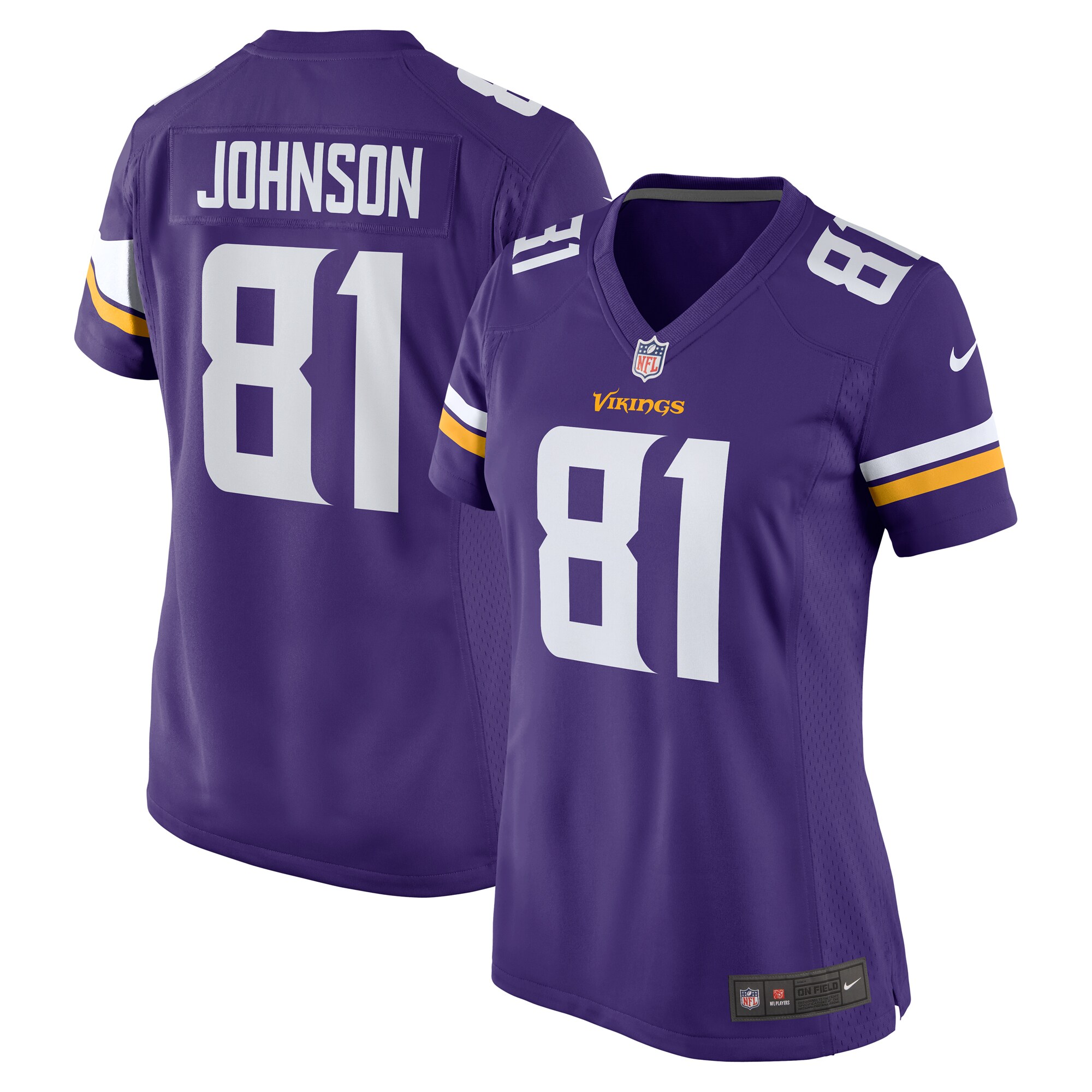 Minnesota Vikings Bisi Johnson Purple Game Jersey for Youth Women Men - Friend Lounge Store - Shop for All Things Jerseys Sports - PersonalJerseys