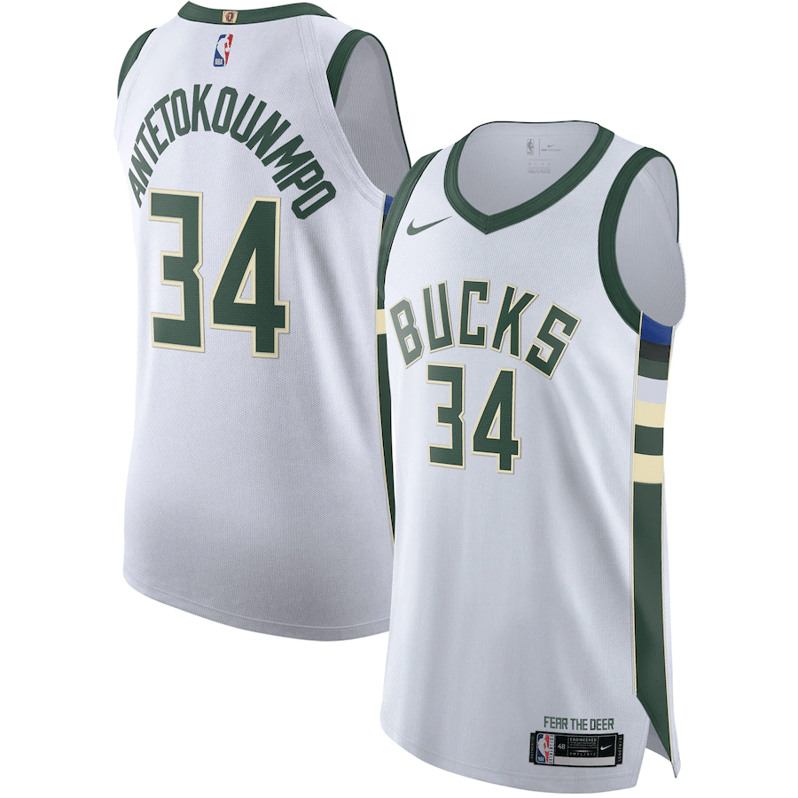 Giannis Antetokounmpo Milwaukee Bucks Jersey - Association Edition - White - Friend Lounge Store - Shop for All Things Jerseys Sports - PersonalJerseys