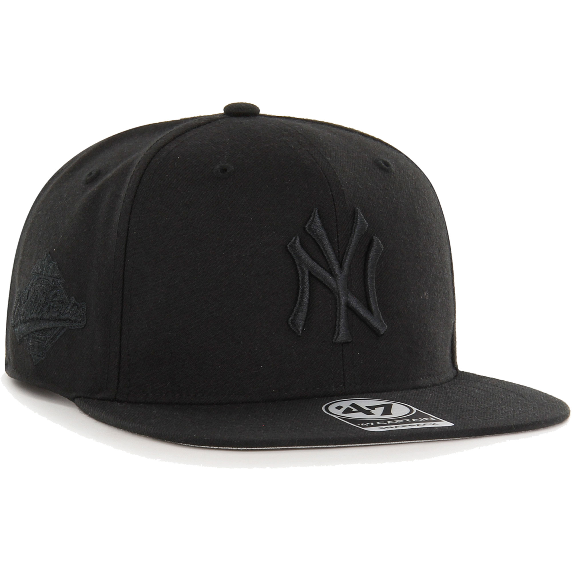 New York Yankees '47 Black on Black Sure Shot Captain Snapback Hat - PersonalJerseys