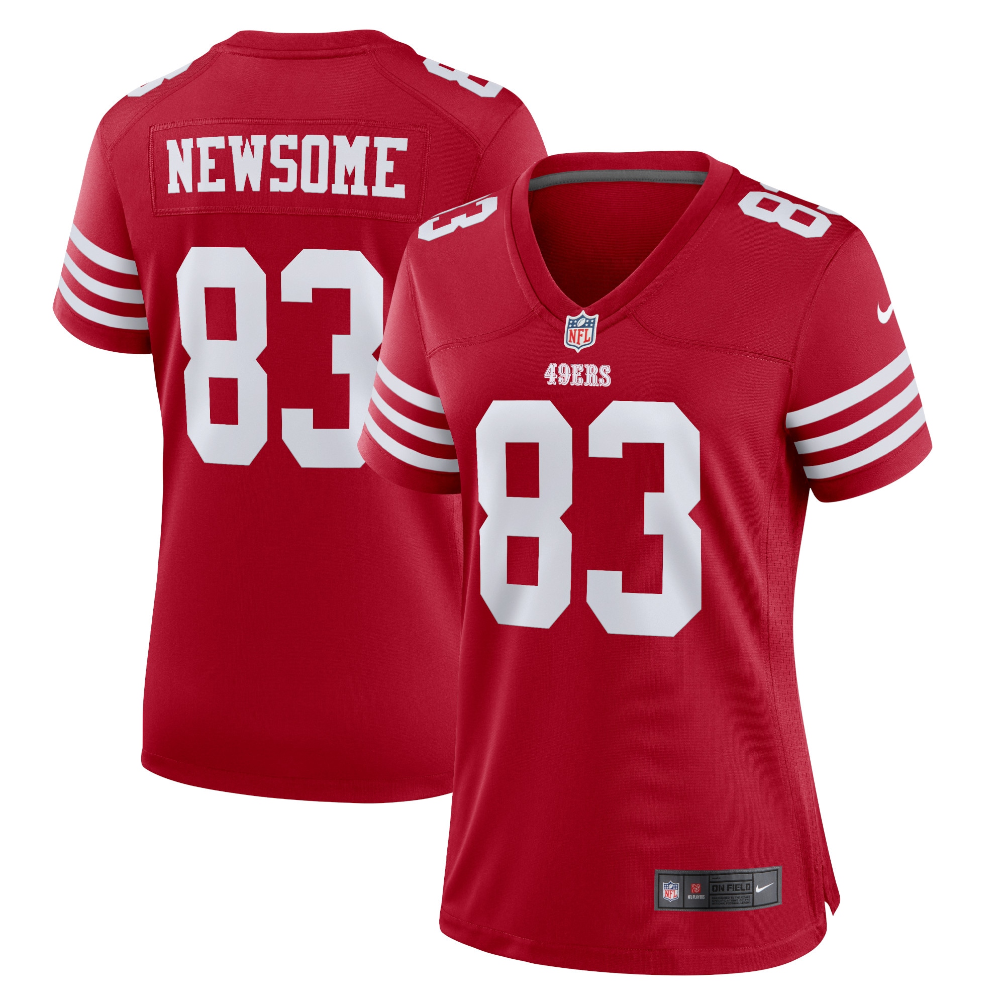 San Francisco 49ers Dazz Newsome Scarlet Home Game Player Jersey for Youth Women Men - Friend Lounge Store - Shop for All Things Jerseys Sports - PersonalJerseys