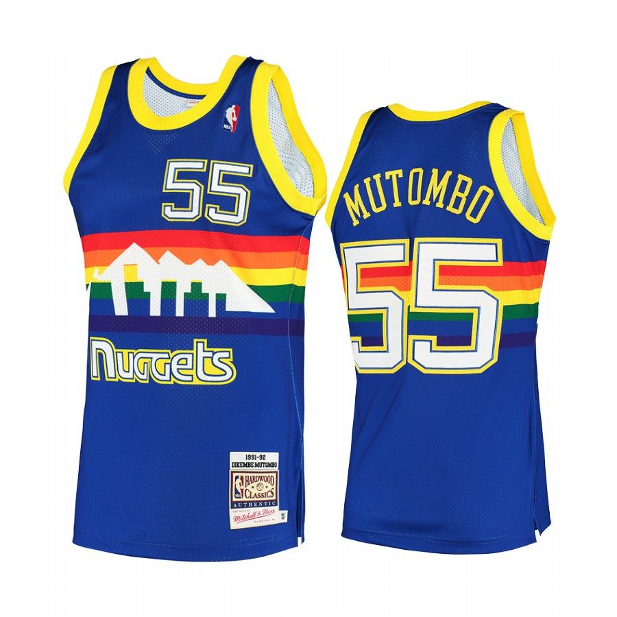 Dikembe Mutombo #55 Denver Nuggets Royal 1991 Hardwood Classics Jersey - Friend Lounge Store - Shop for All Things Jerseys Sports - PersonalJerseys