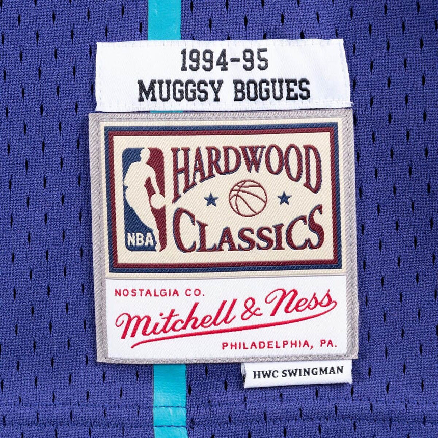 Men?ˉs Muggsy Bogues Charlotte Hornets 1994-95 Purple Swingman Replica Jersey By Mitchell & Ness - PersonalJerseys