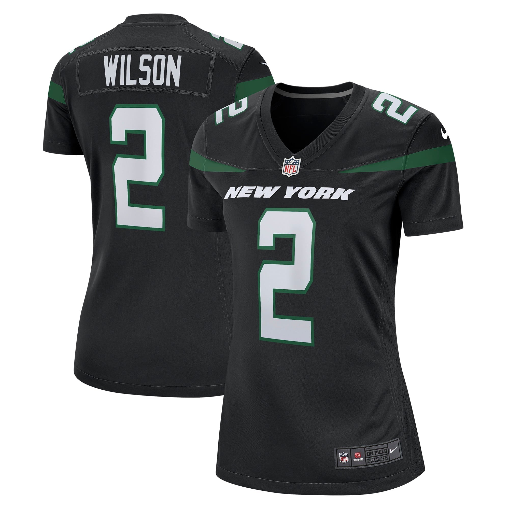 Women's Nike Zach Wilson Stealth Black New York Jets Game Jersey - PersonalJerseys
