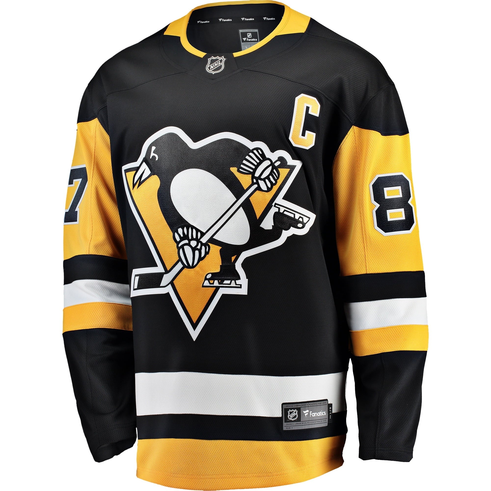 Men's Fanatics Branded Sidney Crosby Black Pittsburgh Penguins Captain Patch Home Breakaway Jersey - PersonalJerseys