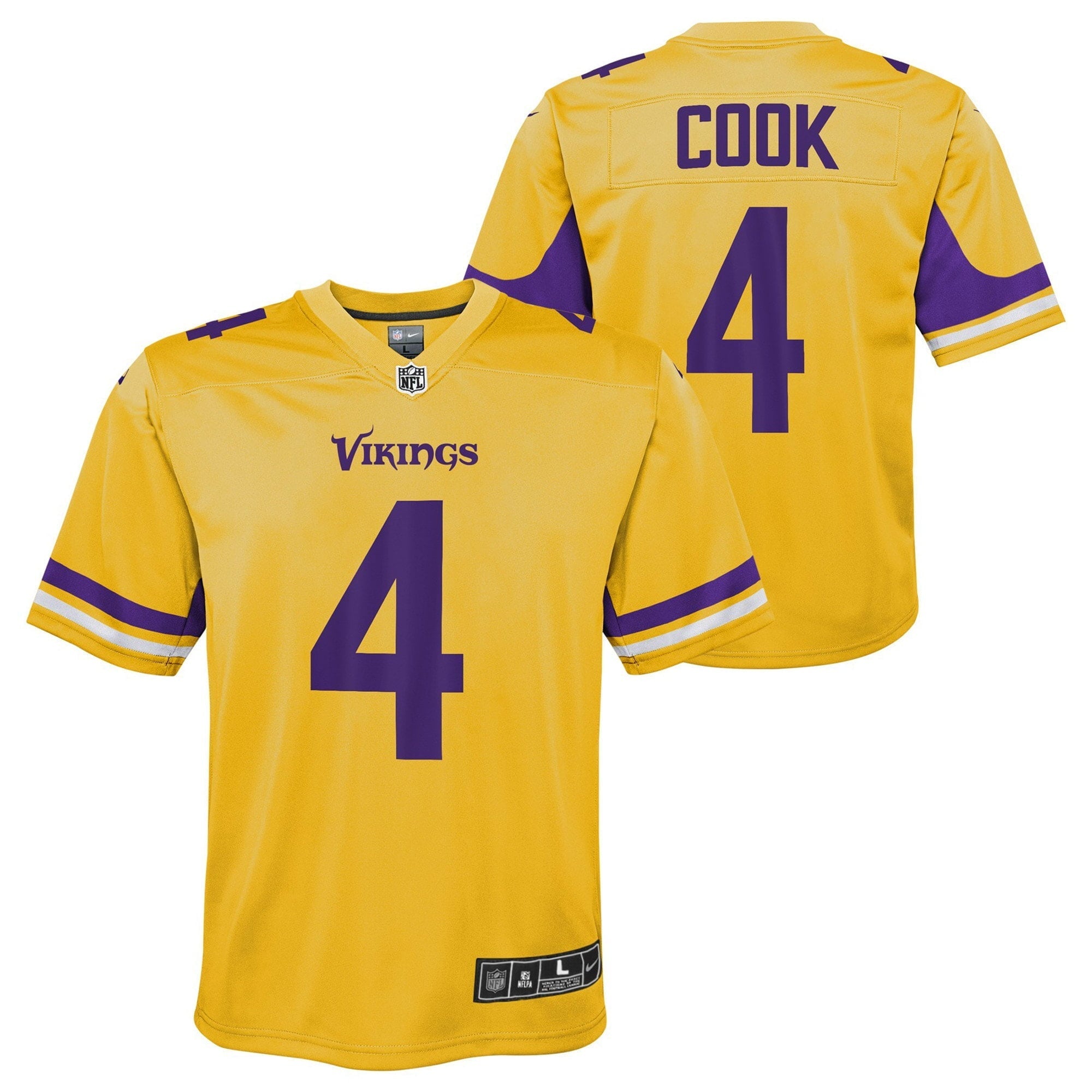 Youth Nike Dalvin Cook Gold Minnesota Vikings Team Inverted Game Jersey - PersonalJerseys
