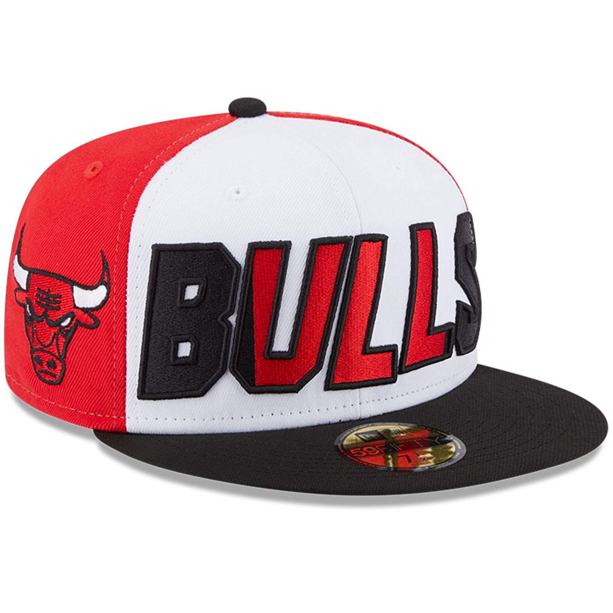 Chicago Bulls New Era Back Half 9FIFTY Fitted Hat - White/Black - PersonalJerseys