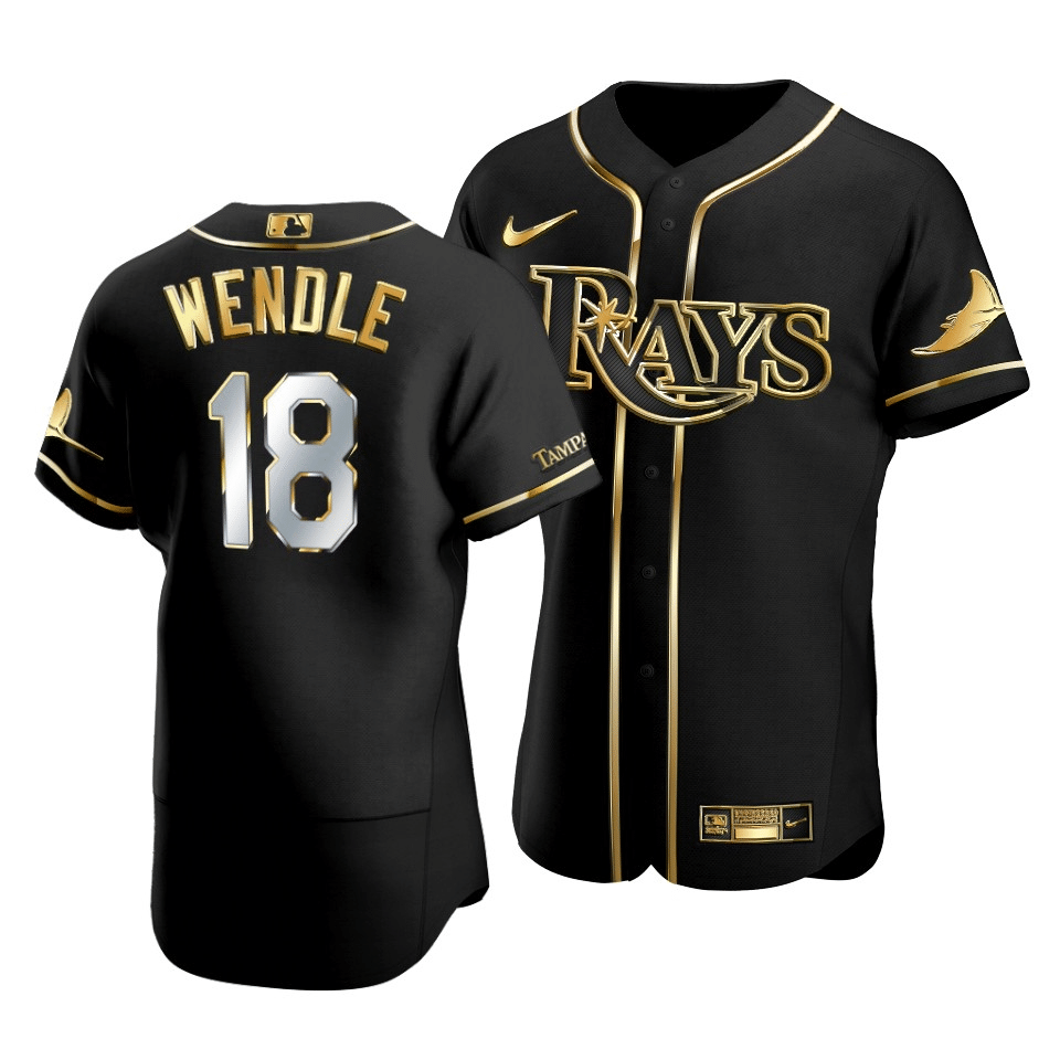 Men's Tampa Bay Rays Joey Wendle #18 Gold Edition Black Jersey - Friend Lounge Store - Shop for All Things Jerseys Sports - PersonalJerseys