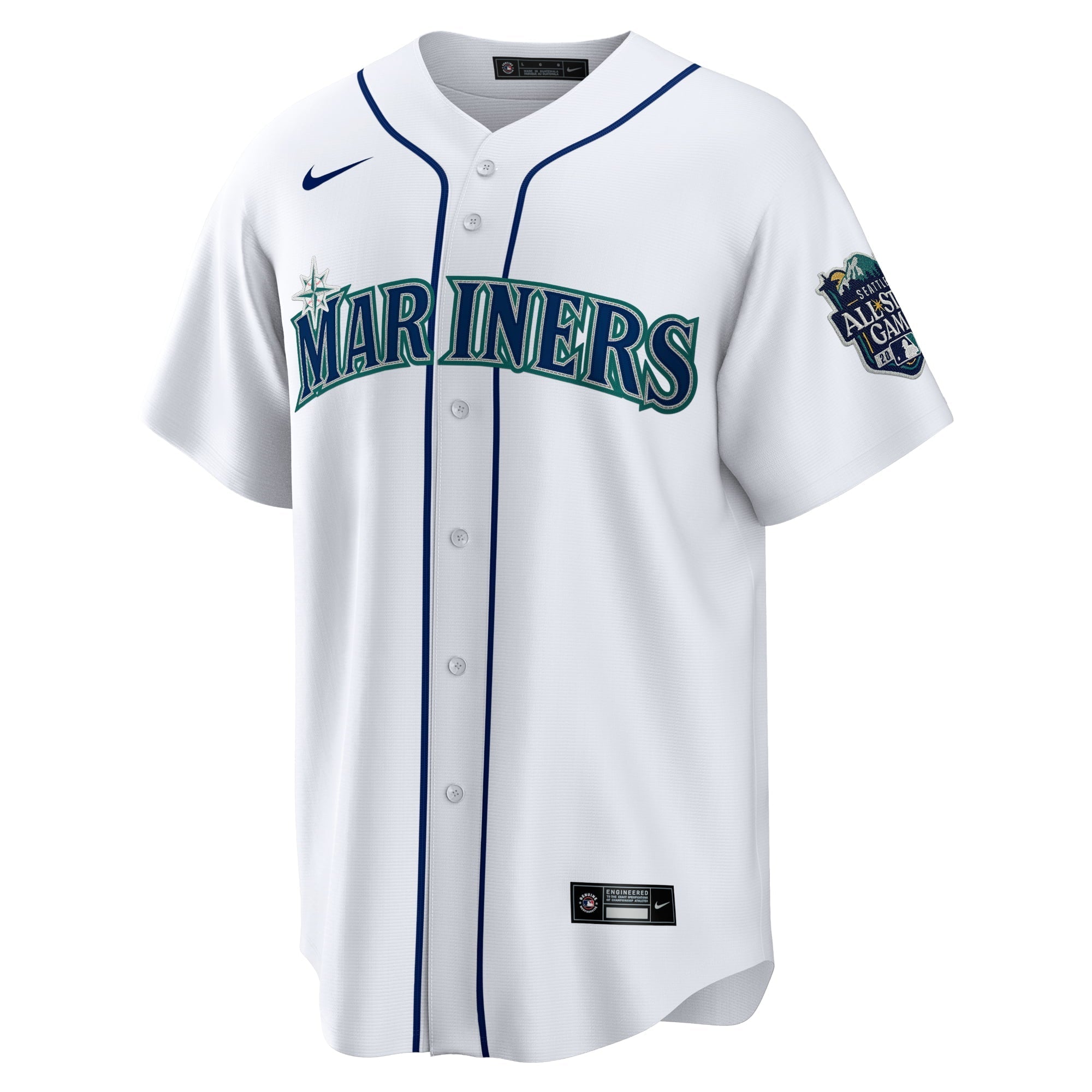Men's Nike White Seattle Mariners Home 2023 MLB All-Star Game Patch Replica Player Jersey - PersonalJerseys