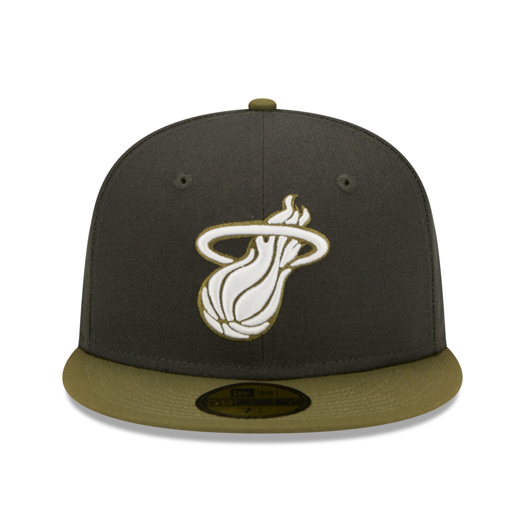 Miami Heat New Era Two-Tone 59FIFTY Fitted Hat - Charcoal/Olive - PersonalJerseys