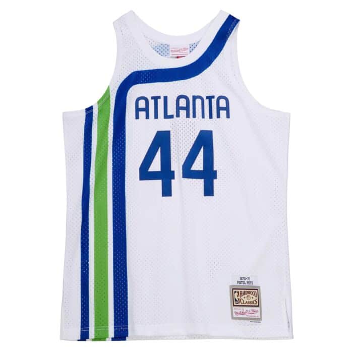 Men's Atlanta Hawks Pete Maravich Mitchell & Ness White 1971-72 Hardwood Classics Swingman Jersey - Sports Wear Jersey - PersonalJerseys