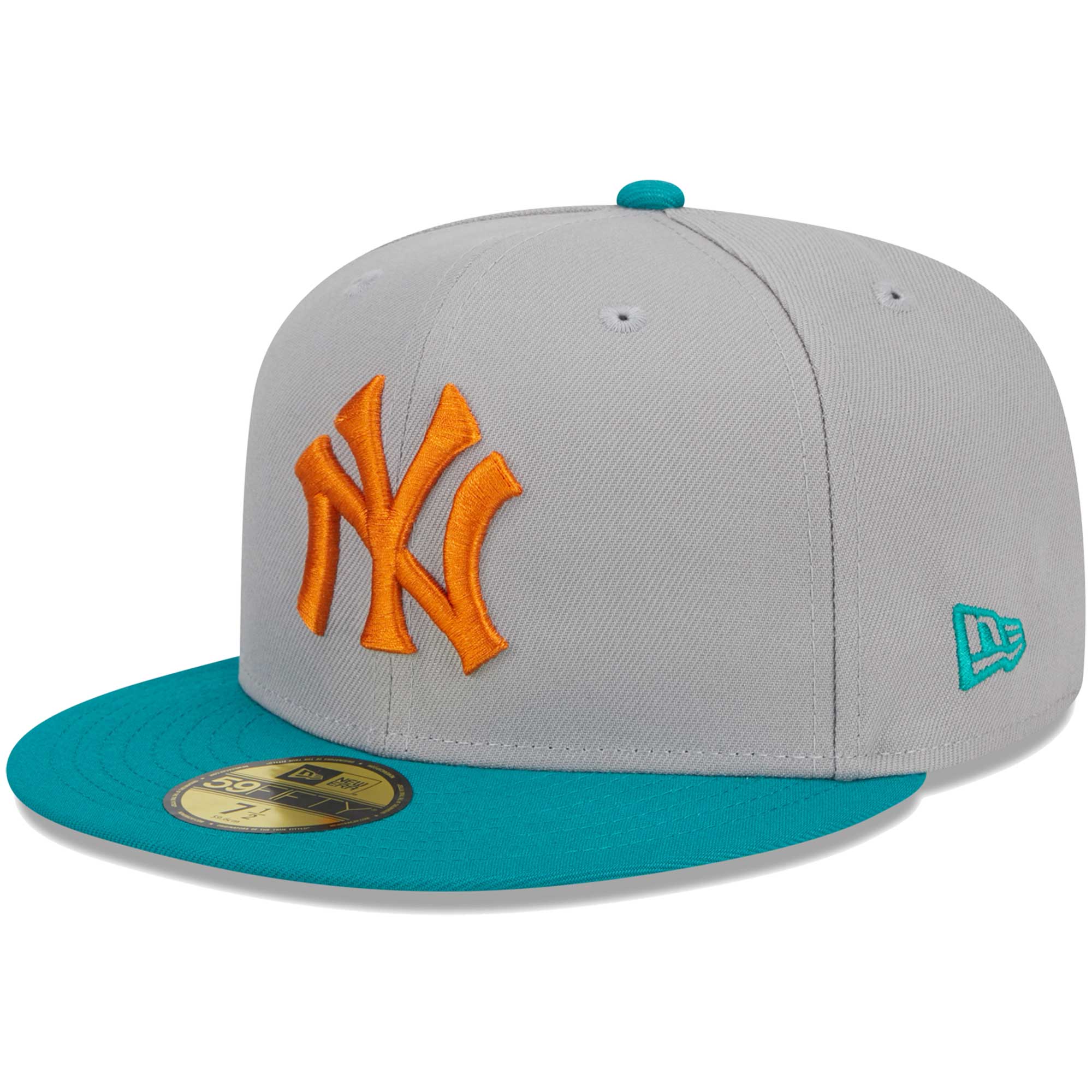 New York Yankees New Era  59FIFTY Fitted Hat - Gray/Teal - PersonalJerseys