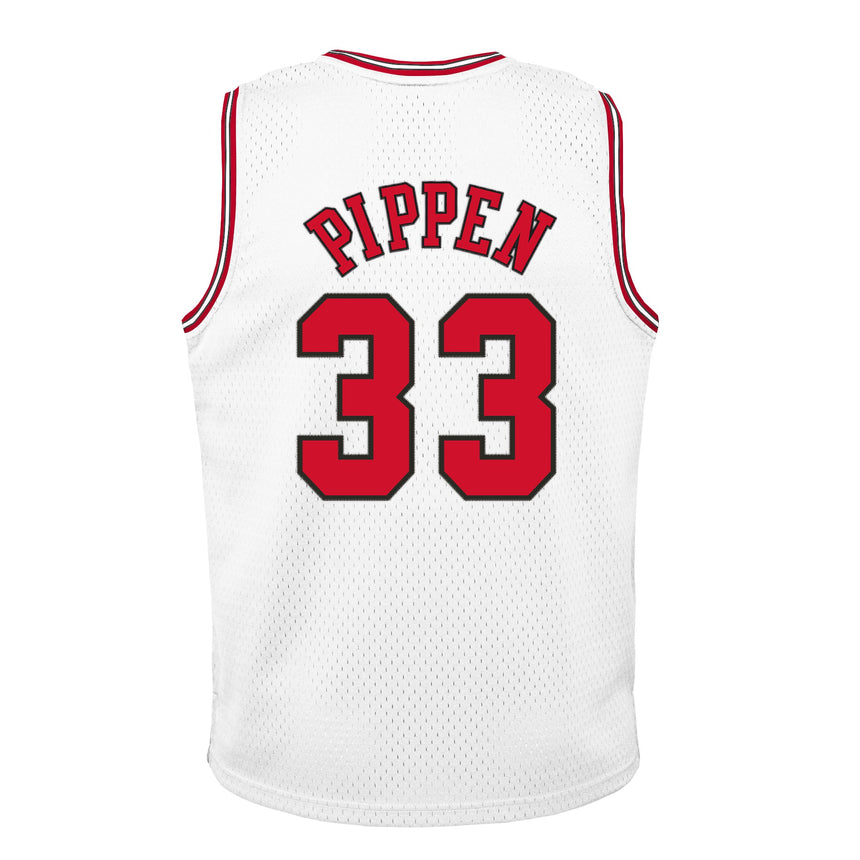 Youth Chicago Bulls Scottie Pippen Mitchell &Ness White Hardwood Classics Swingman Jersey - PersonalJerseys