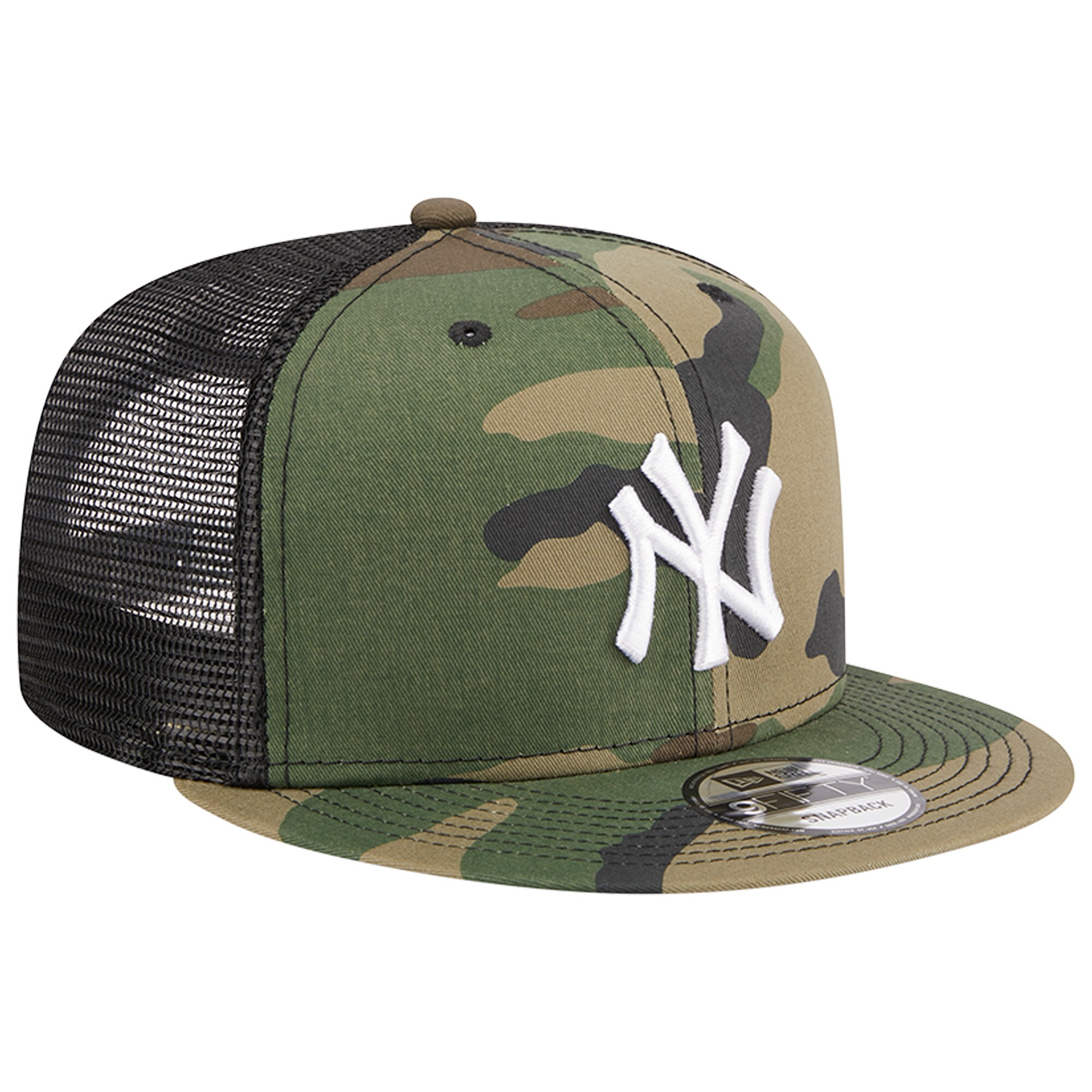 New York Yankees New Era Woodland Camo Trucker 9FIFTY Snapback Hat - Camo - PersonalJerseys