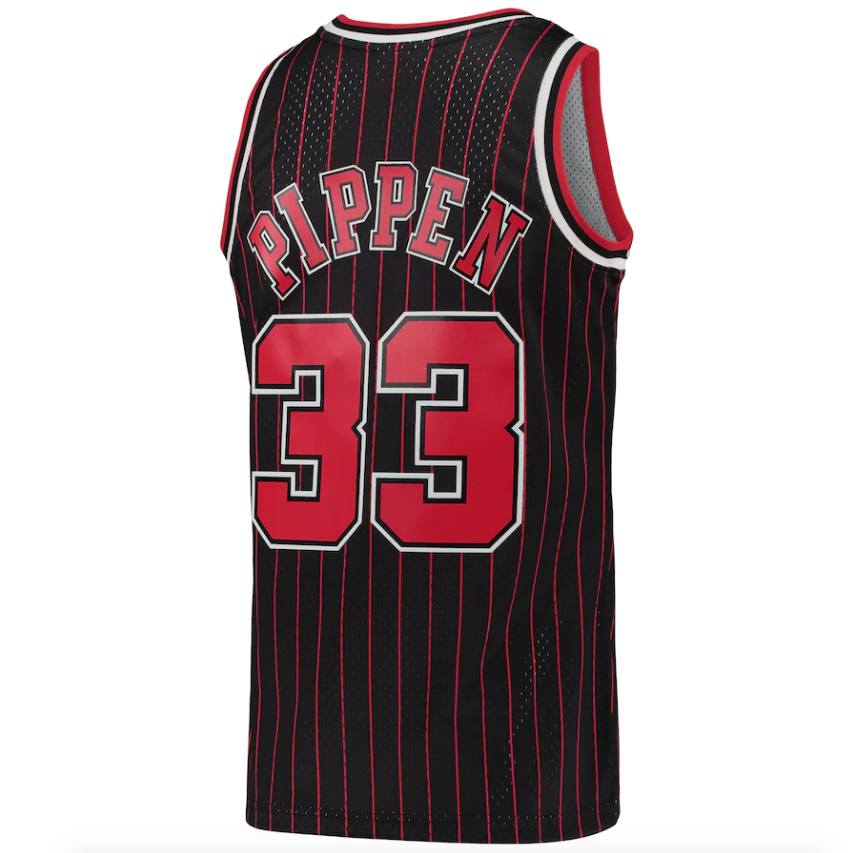Men's Mitchell & Ness Scottie Pippen Black Chicago Bulls Hardwood Classics 1995-96 Swingman Jersey - Sports Wear Jersey - PersonalJerseys