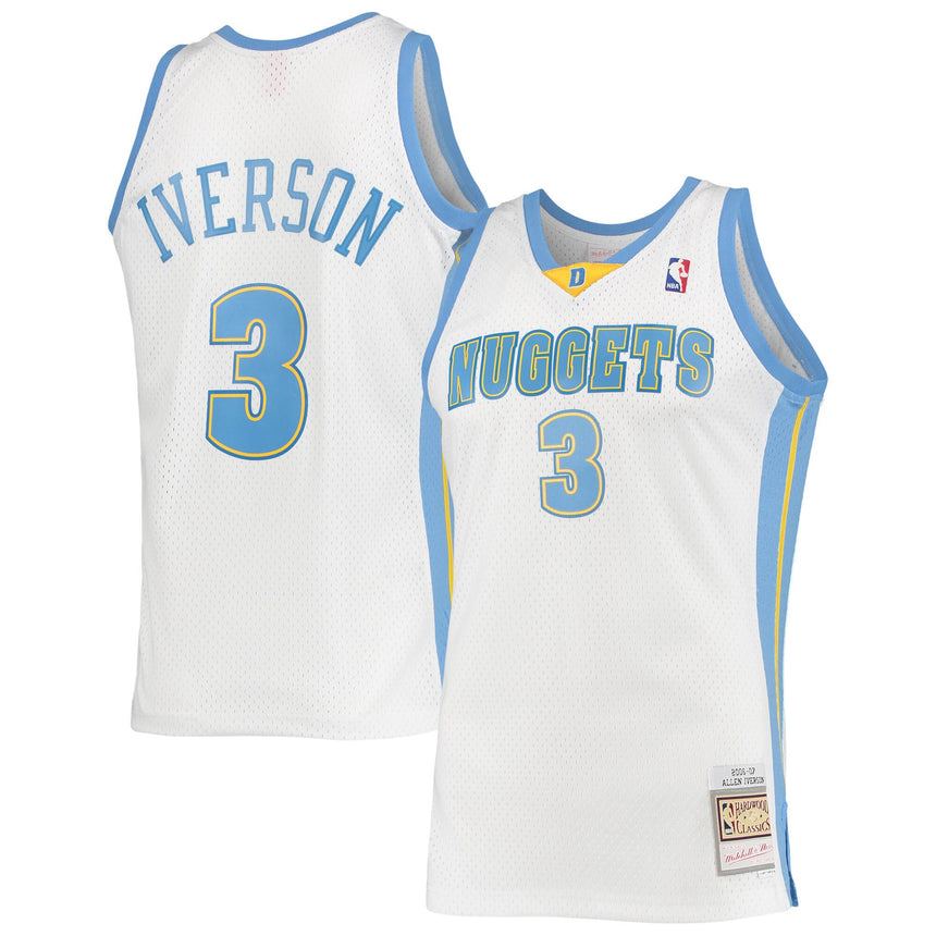 Men's Mitchell & Ness Allen Iverson White Denver Nuggets 2006-07 Hardwood Classics Swingman Jersey - Sports Wear Jersey - PersonalJerseys